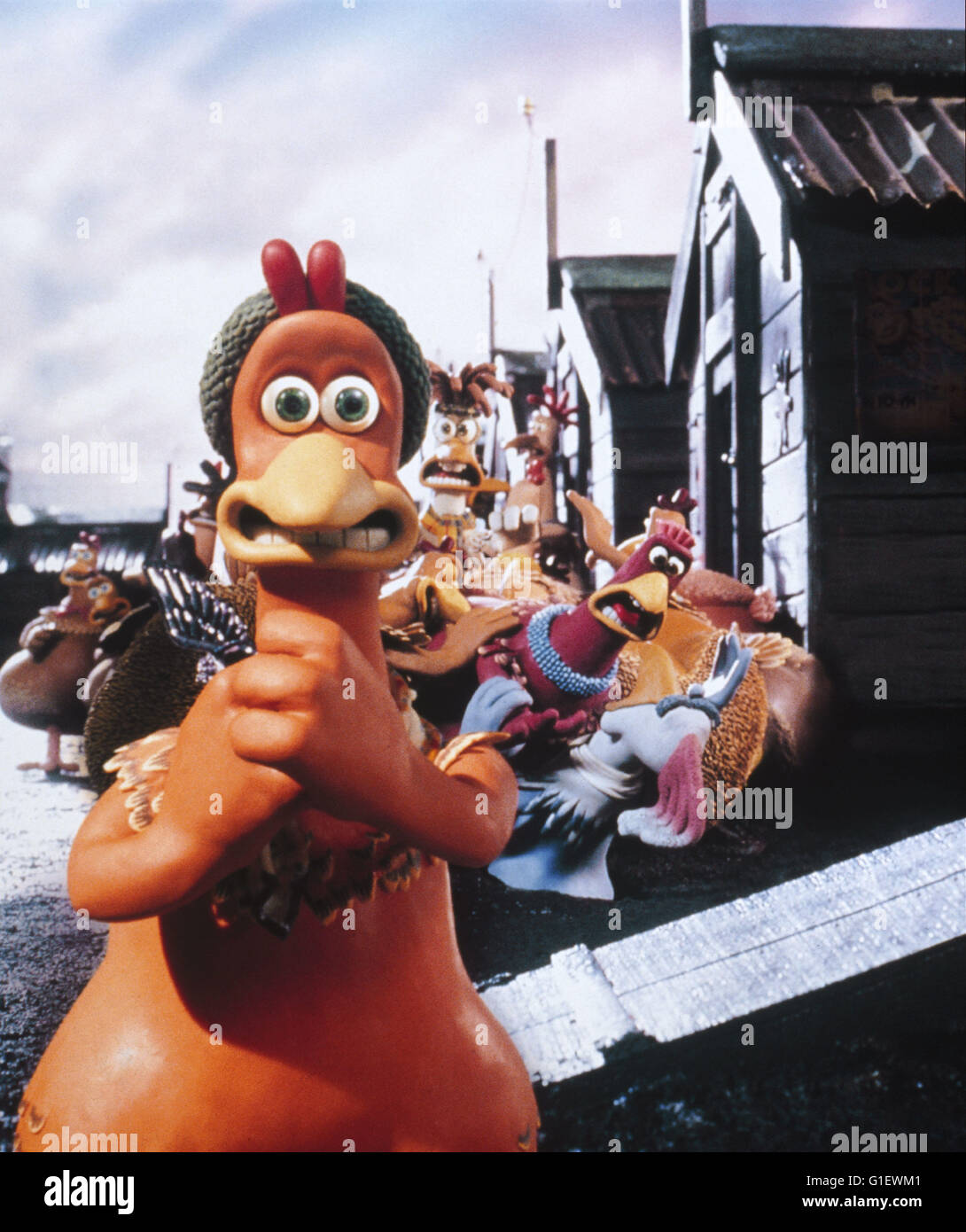 Chicken Run, aka: Chicken Run - Hennen rennen, USA 2000, Regie: Peter Lord, Nick Park, Szenenfoto auf dem Hühnerhof Stock Photo
