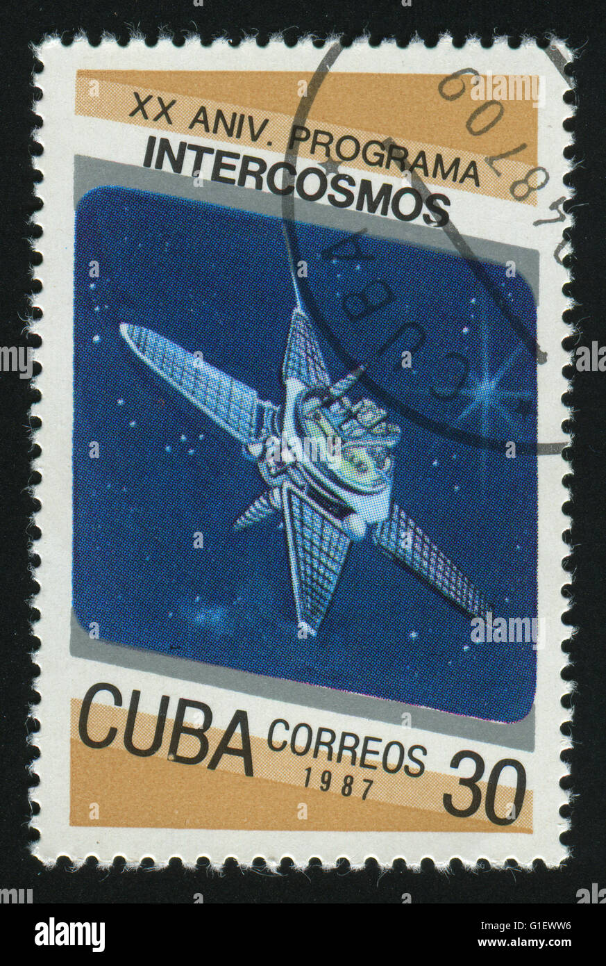 Launch space rocket postage stamp hi-res stock photography