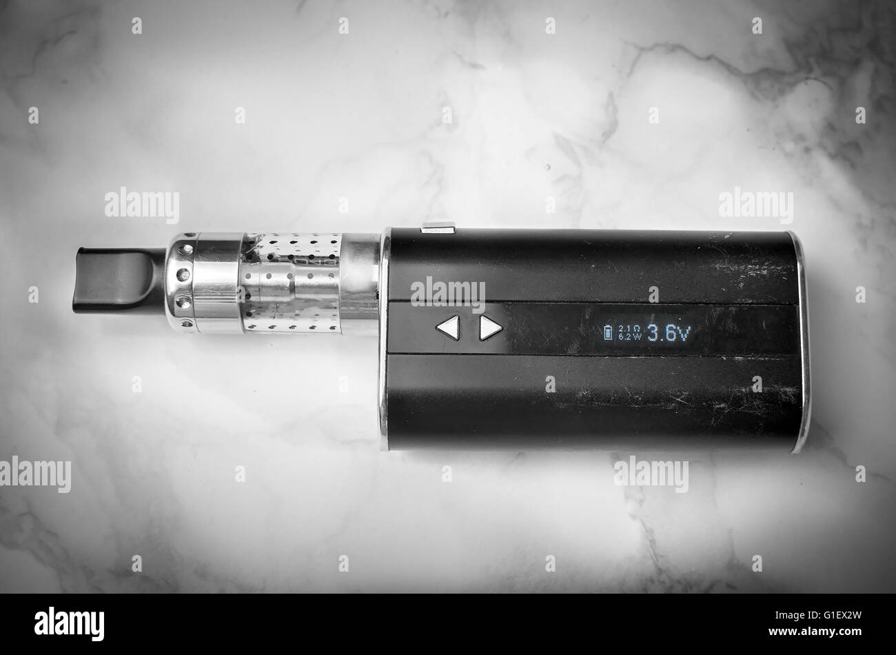 black ecig electronic cigarette display Stock Photo