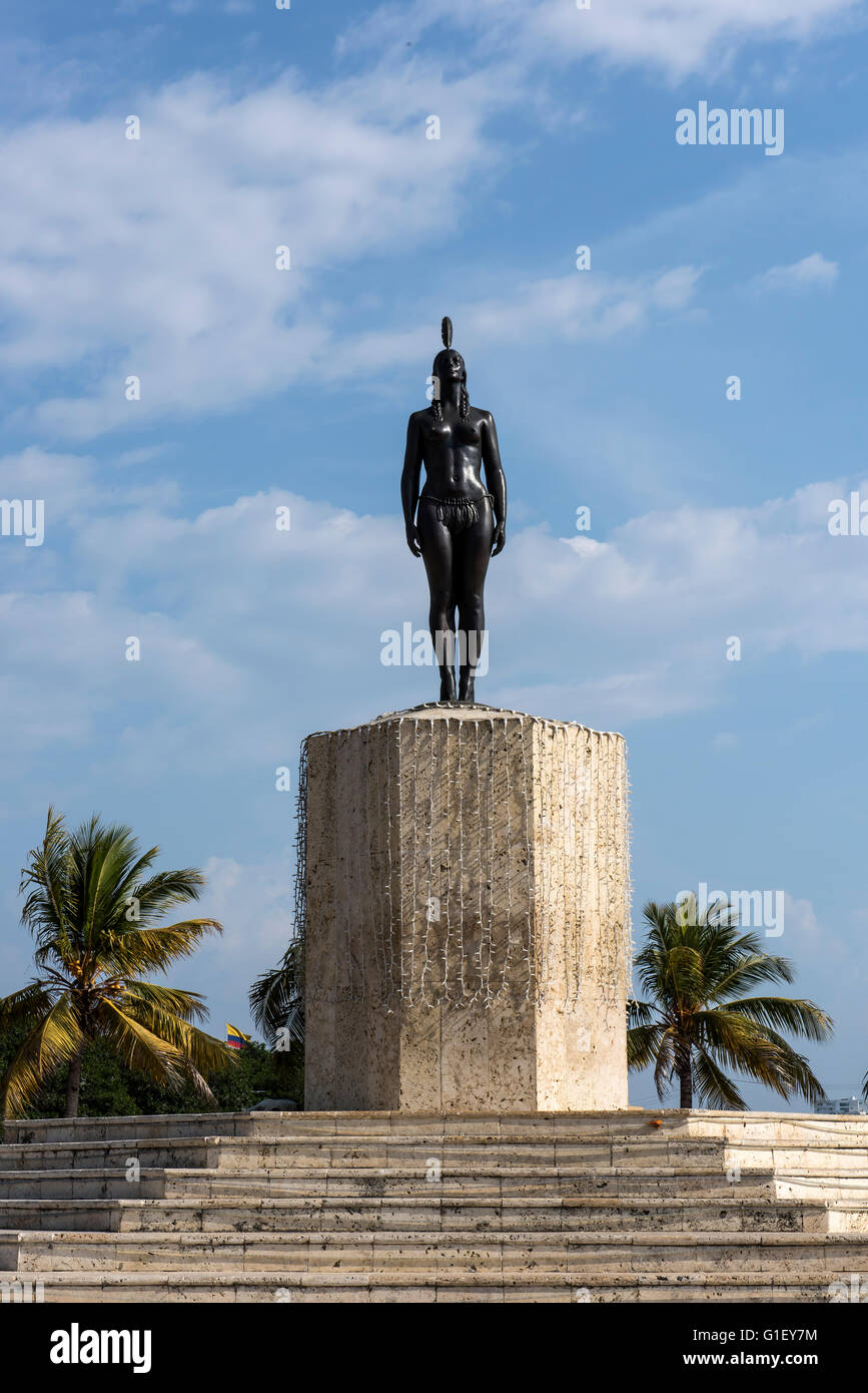 Statue of Catalina Cartagena de Indias Colombia South America Stock Photo