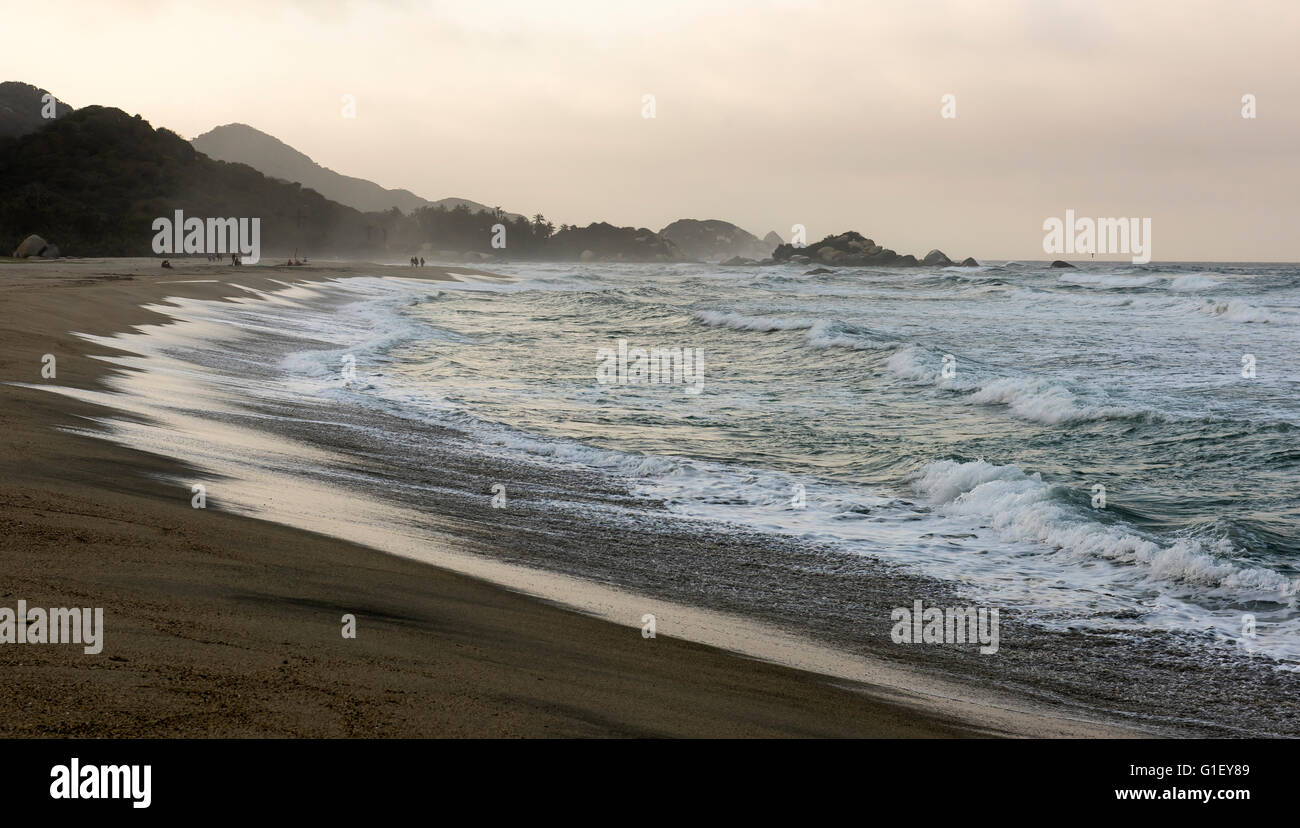 Big waves on the beach at Tayrona National Park Santa Marta Colombia Stock Photo