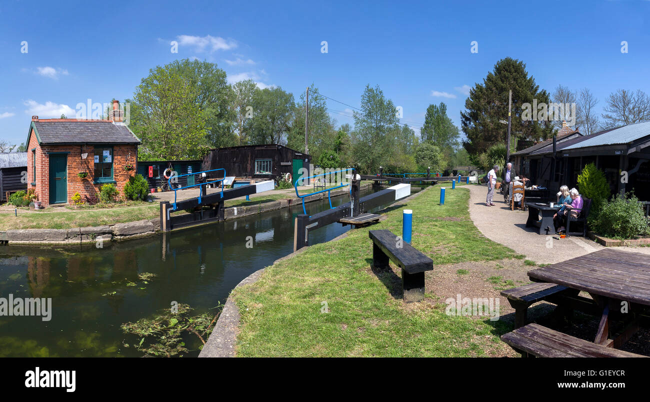 Canalside little baddow benches seats paper mill lock hires stock