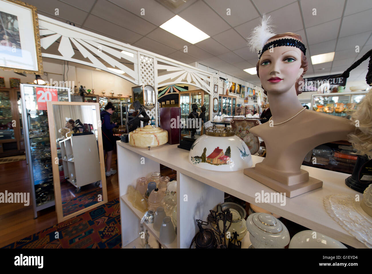 Antiques and collectables shop Napier New Zealand Stock Photo