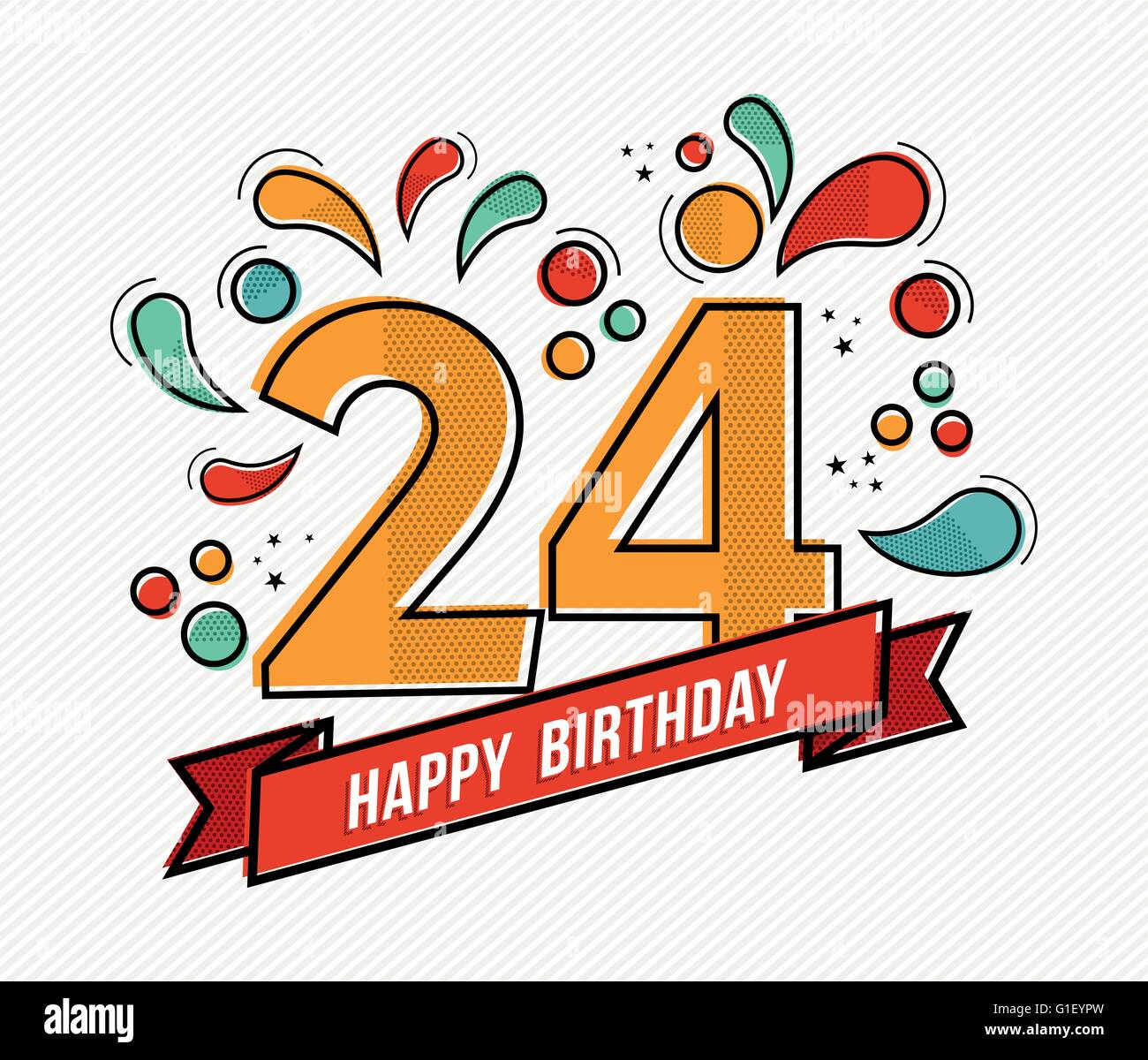 Happy 24th Birthday Stock Vector