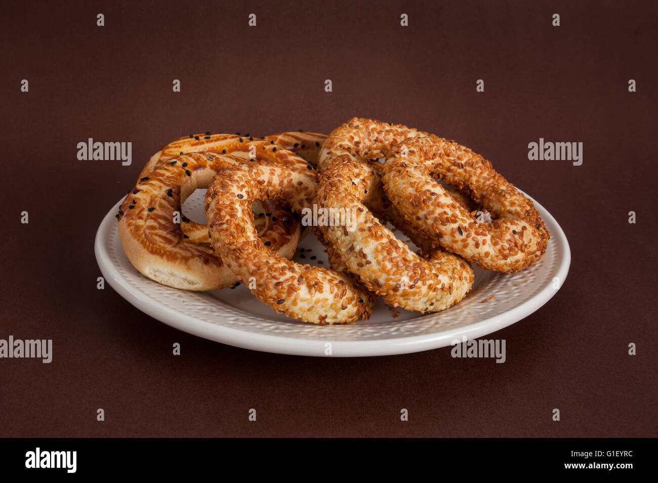 Turkish bagel, (kandil simiti) Stock Photo