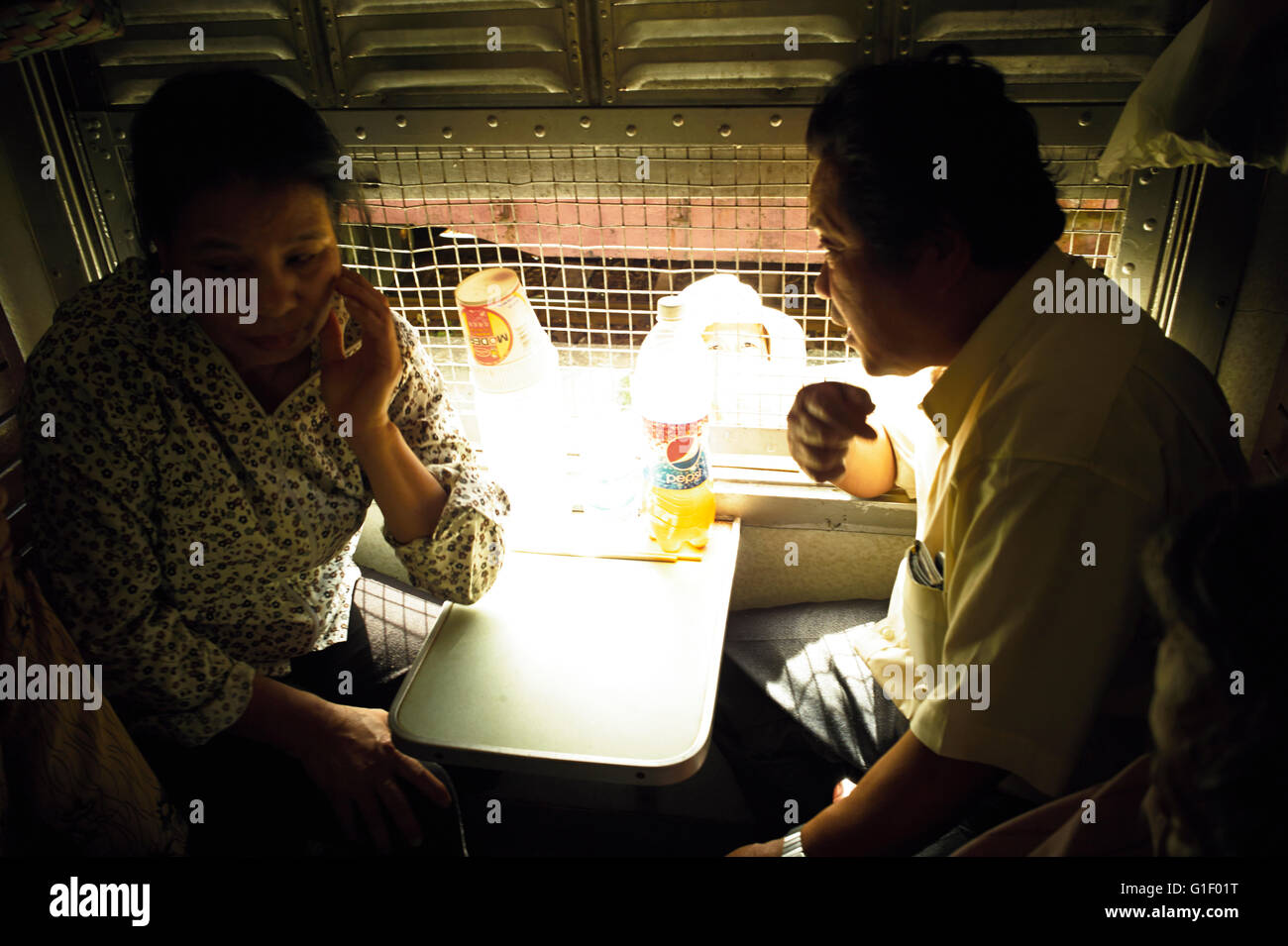 Reunification Express, Train journeys in Vietnam. Vietnam ways of life. Stock Photo