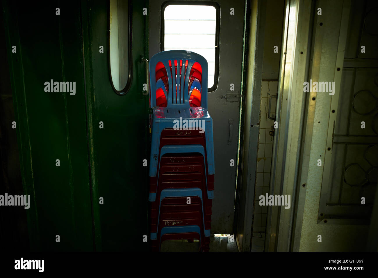 Reunification Express, Train journeys in Vietnam. Vietnam ways of life Stock Photo