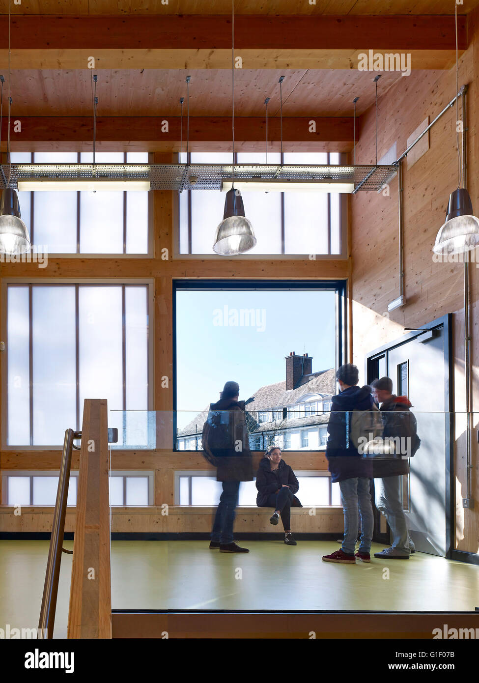 Double Height First Floor Lobby And Students Framed View