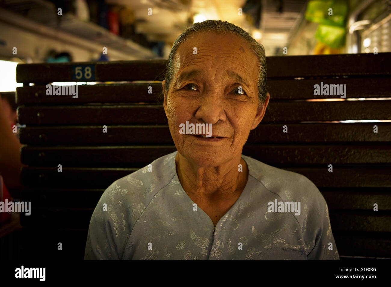 Reunification Express, Train journeys in Vietnam. Vietnam ways of life. Stock Photo