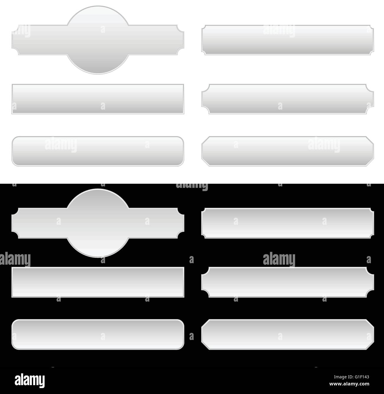 Set of metal signs, banners. 6 different metal signboards, nameplates