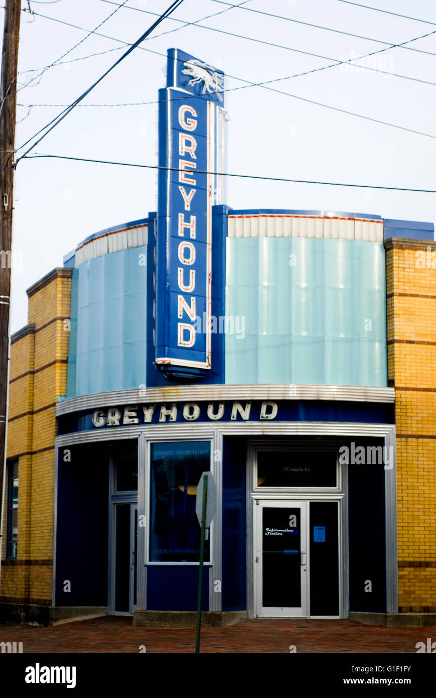 The Art Deco Greyhound bus terminal in Clarksdale Mississippi, USA Stock Photo Alamy