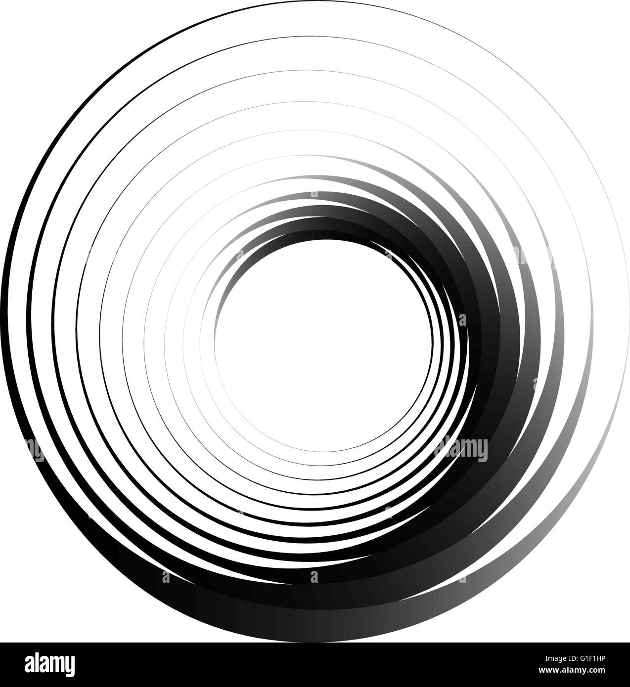 Concentric circles. Radiating, radial circles monochrome abstract ...