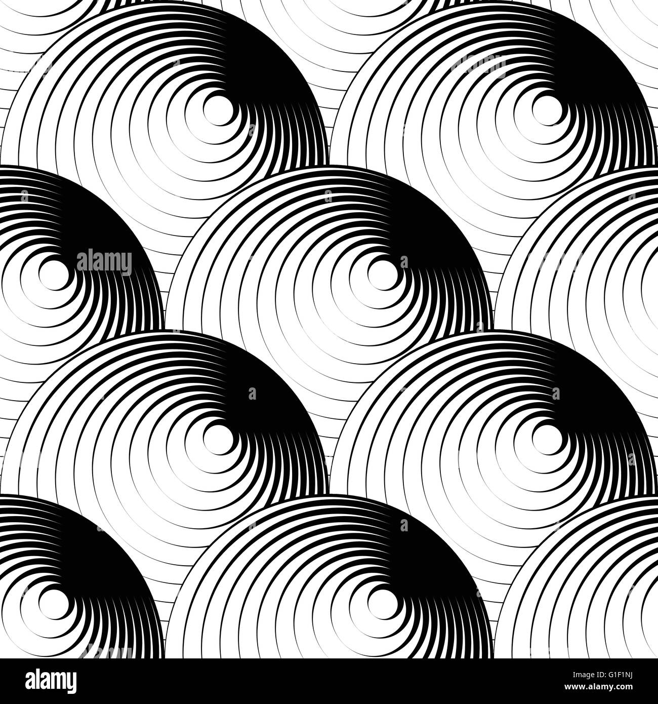 Geometric seamless pattern with concentric circles, rings Stock Vector ...