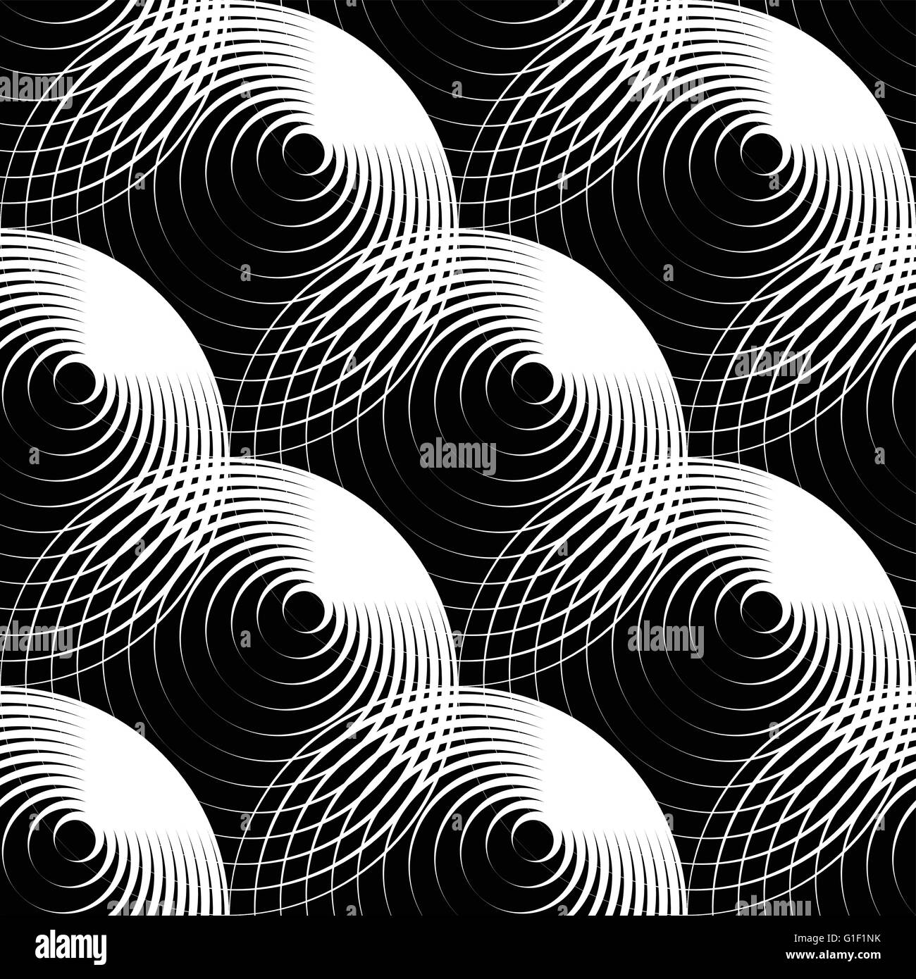 Geometric seamless pattern with concentric circles, rings Stock Vector ...
