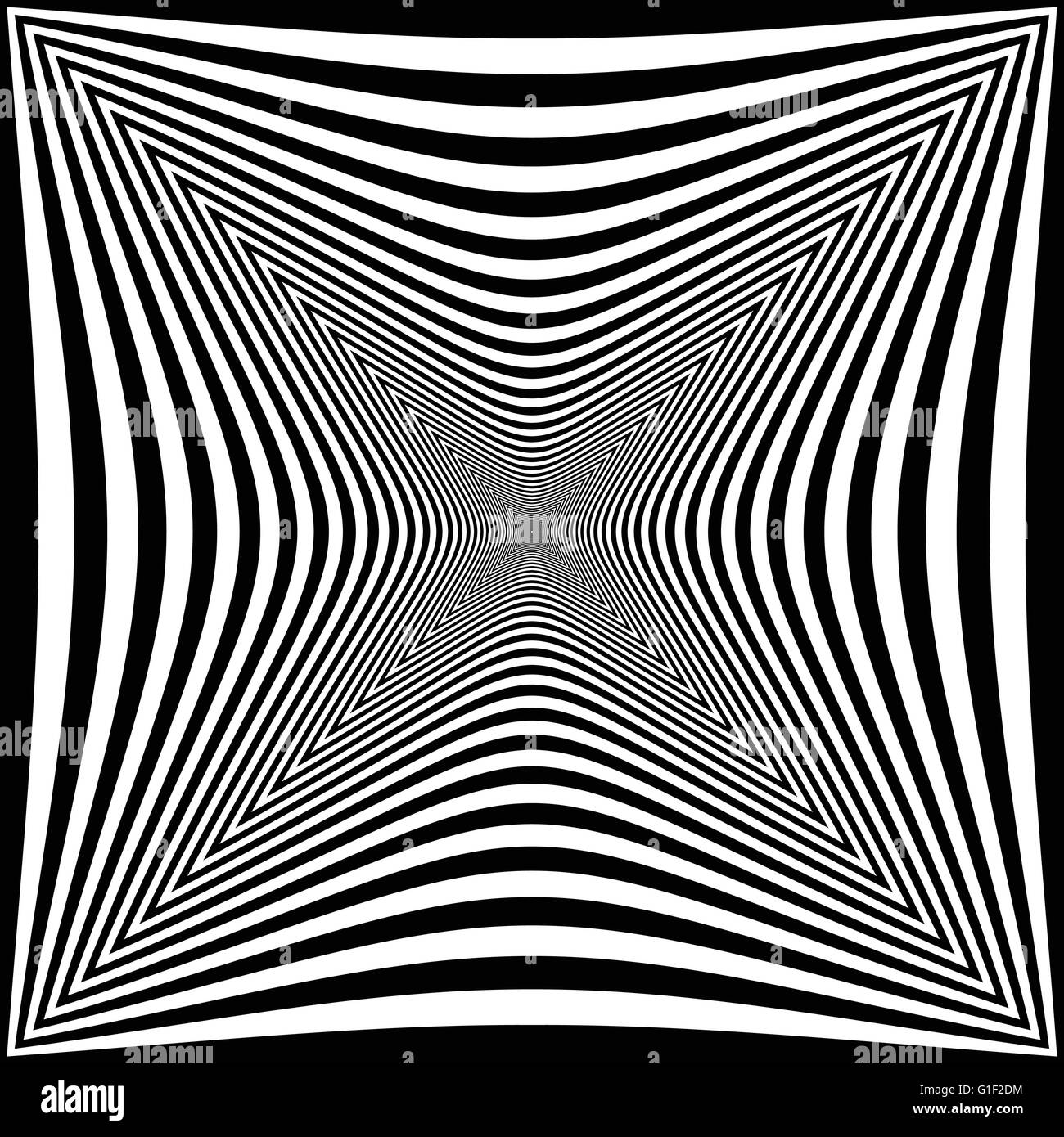 Abstract contrasty distorted shape with alternating black and white ...