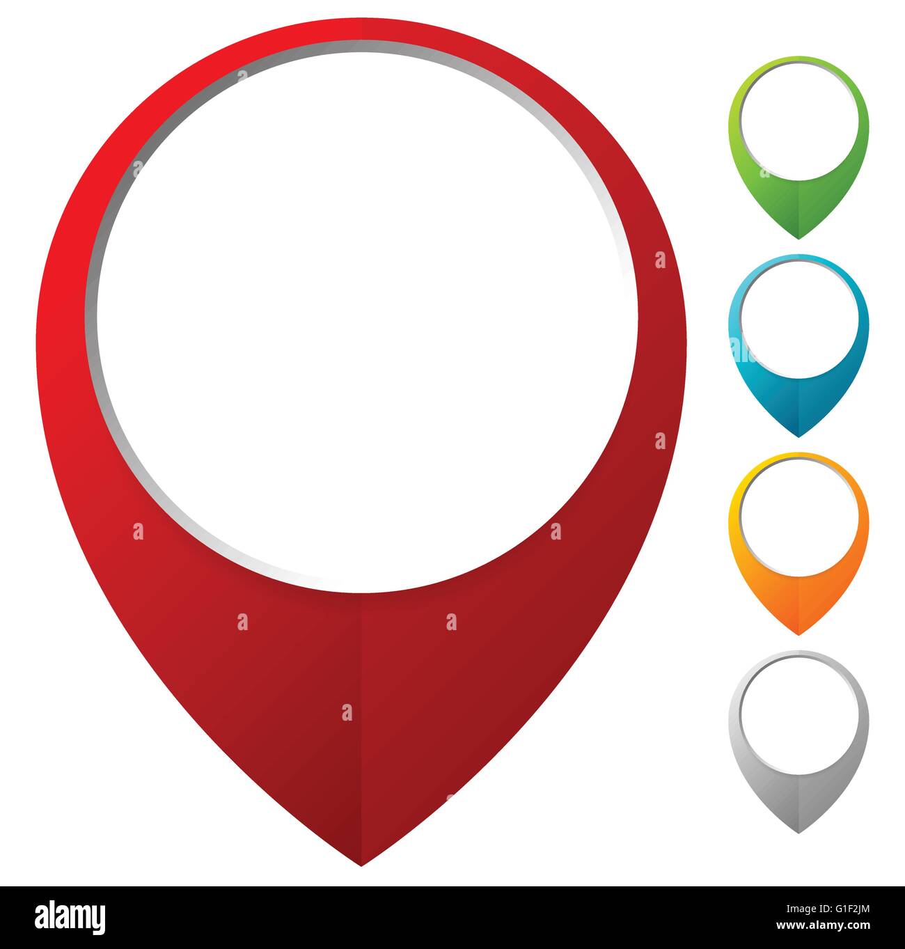 Map marker, map pin icon in 5 colors Stock Vector Image & Art - Alamy