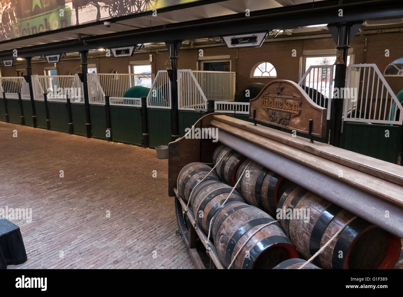Stables at the Heineken Museum in Amsterdam, Holland, Netherlands. Stock Photo