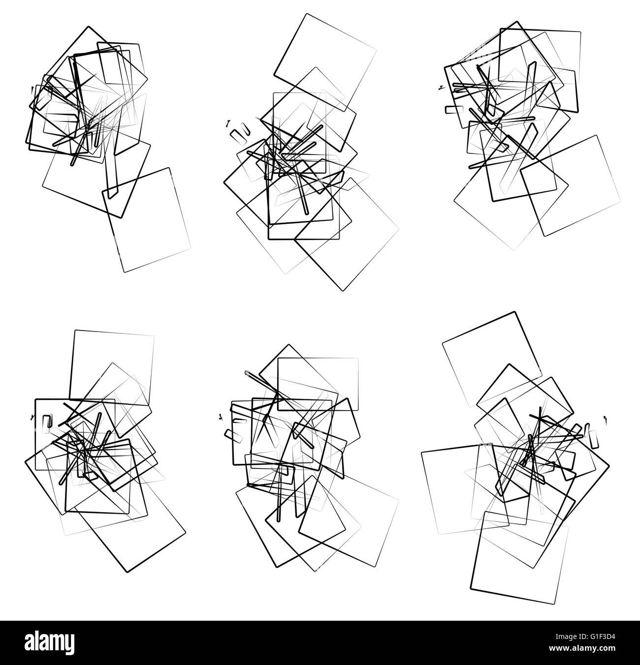 Random, scattered angular elements, shapes. Set of 6 abstract ...