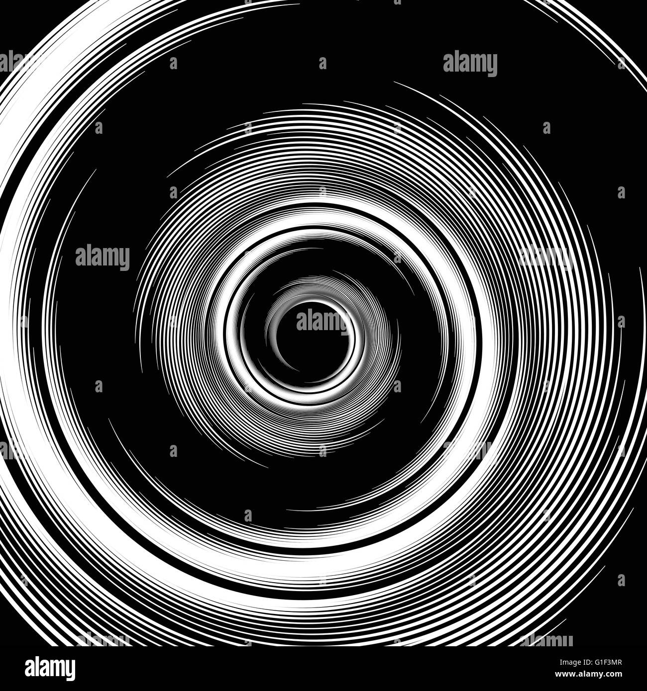 Spiral Pattern. Vortex, Volute Visual Effect - Abstract Monochrome 