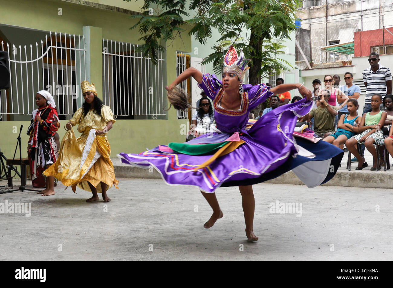 Rumba Morena women's group performing at El Gran Palenque, Vedado, Havana, Cuba Stock Photo