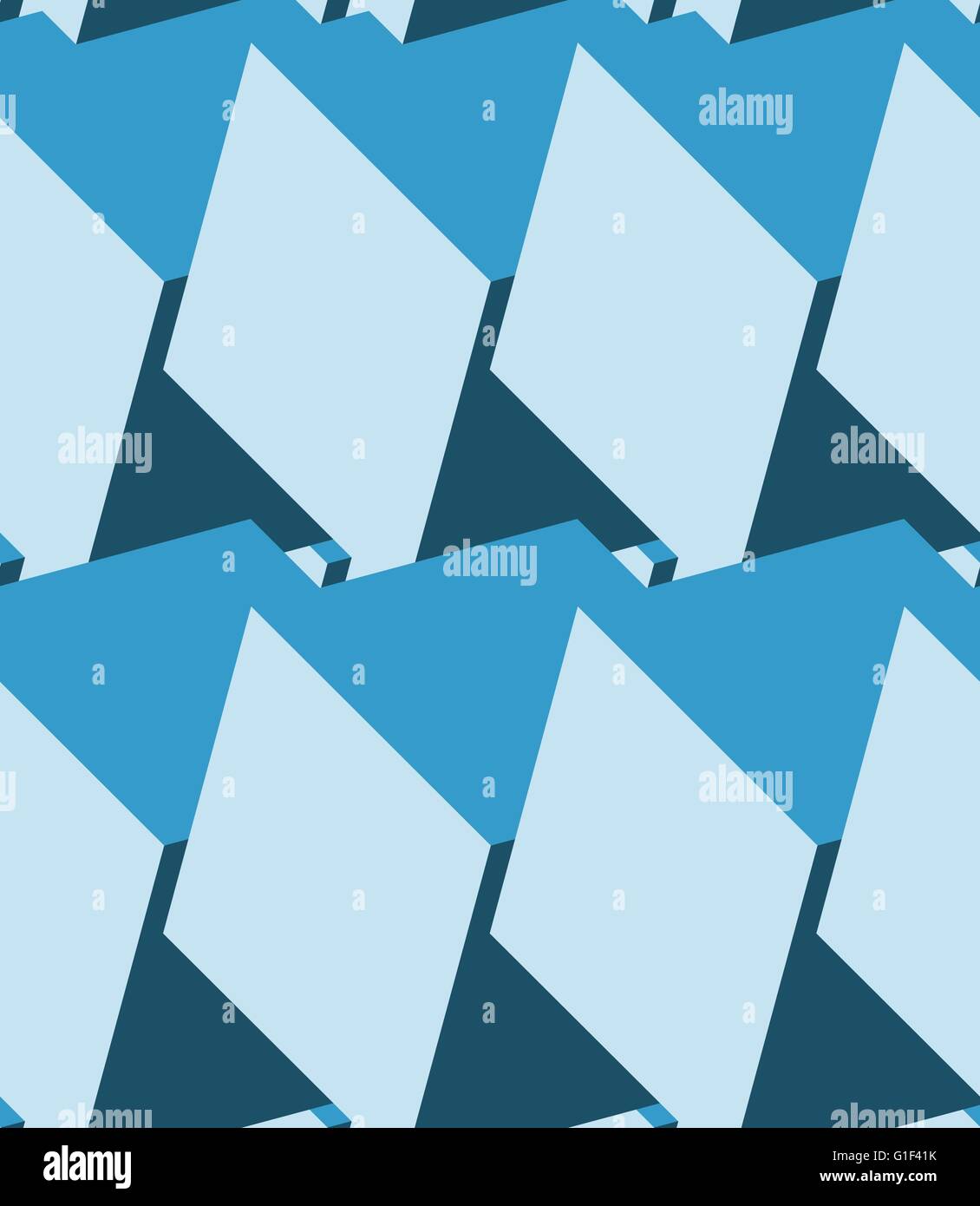 Cubes 3d seamless pattern. Monochrome blue background Stock Vector ...