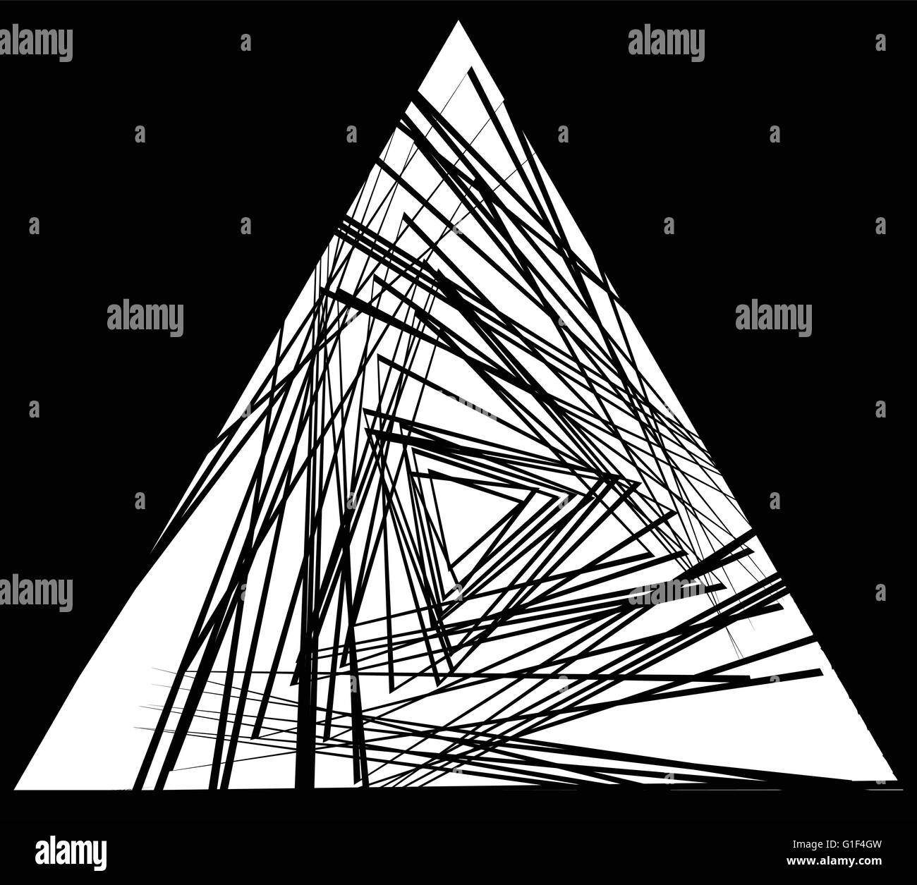 Random, scattered triangles. abstract monochrome, geometric graphic ...