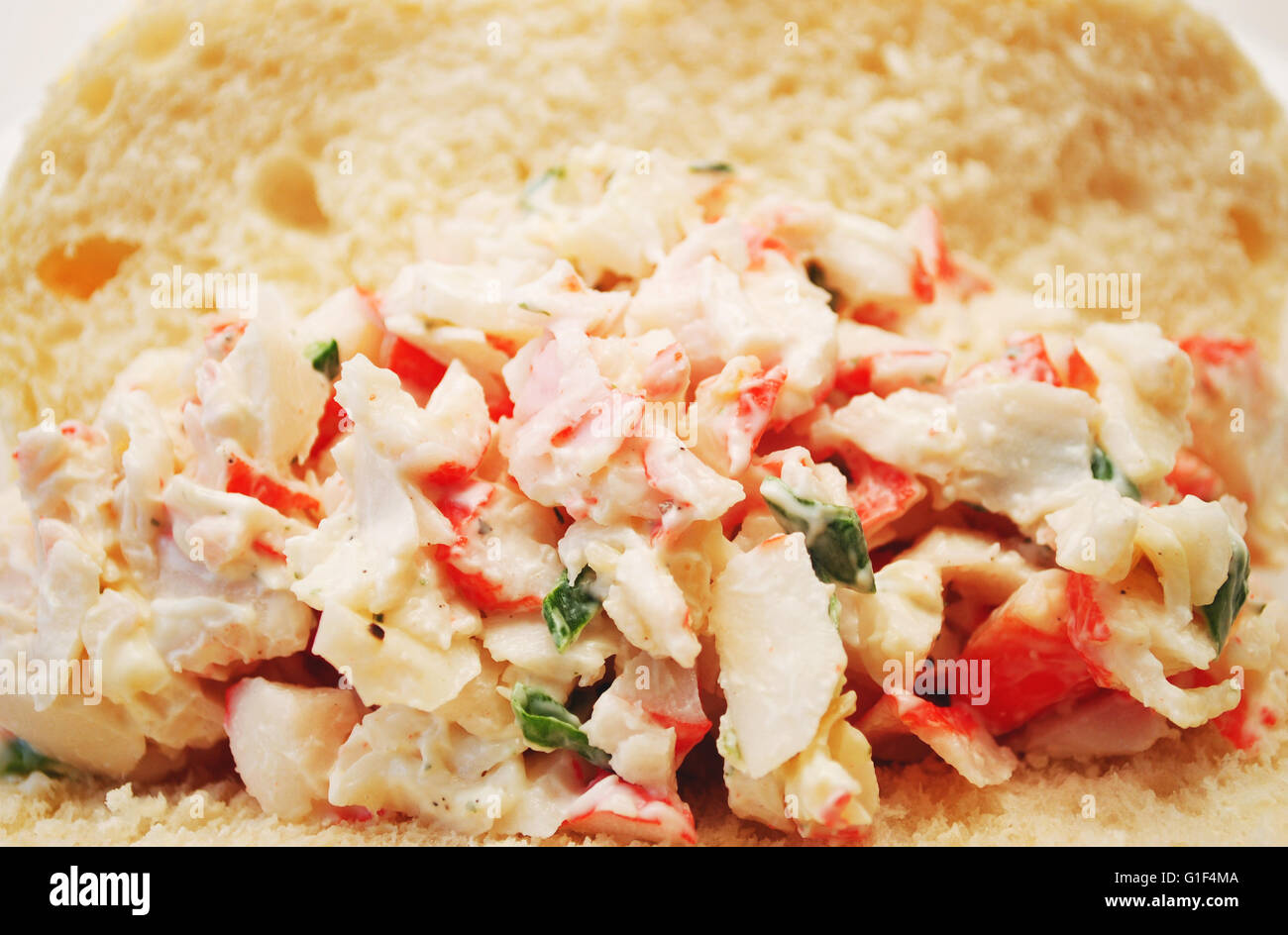 Imitation Crab Meat Sandwich Stock Photo Alamy