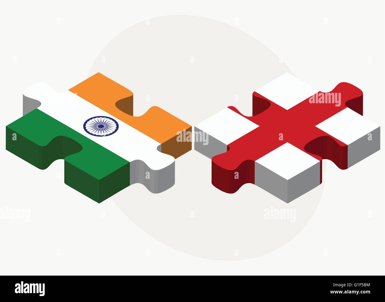 Vector Image - India and England Flags in puzzle isolated on white ...