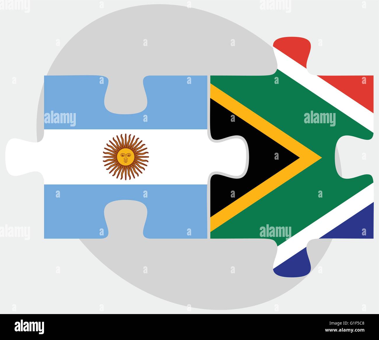 Vector Image - Argentina and South Africa Flags in puzzle isolated on ...