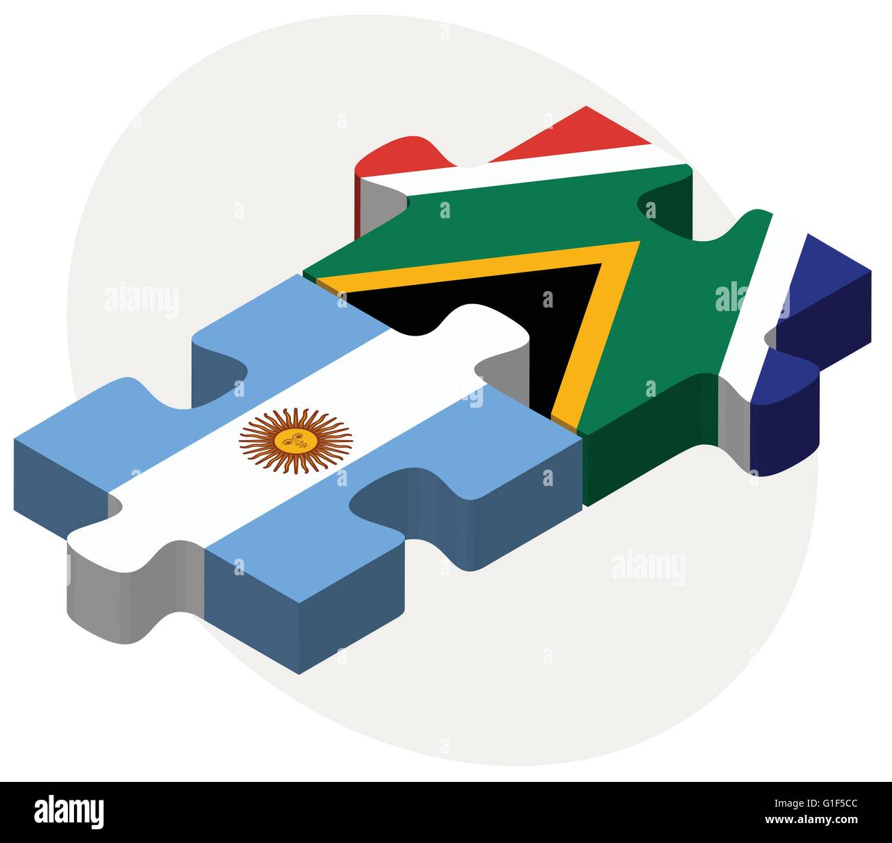 Vector Image - Argentina and South Africa Flags in puzzle isolated on ...