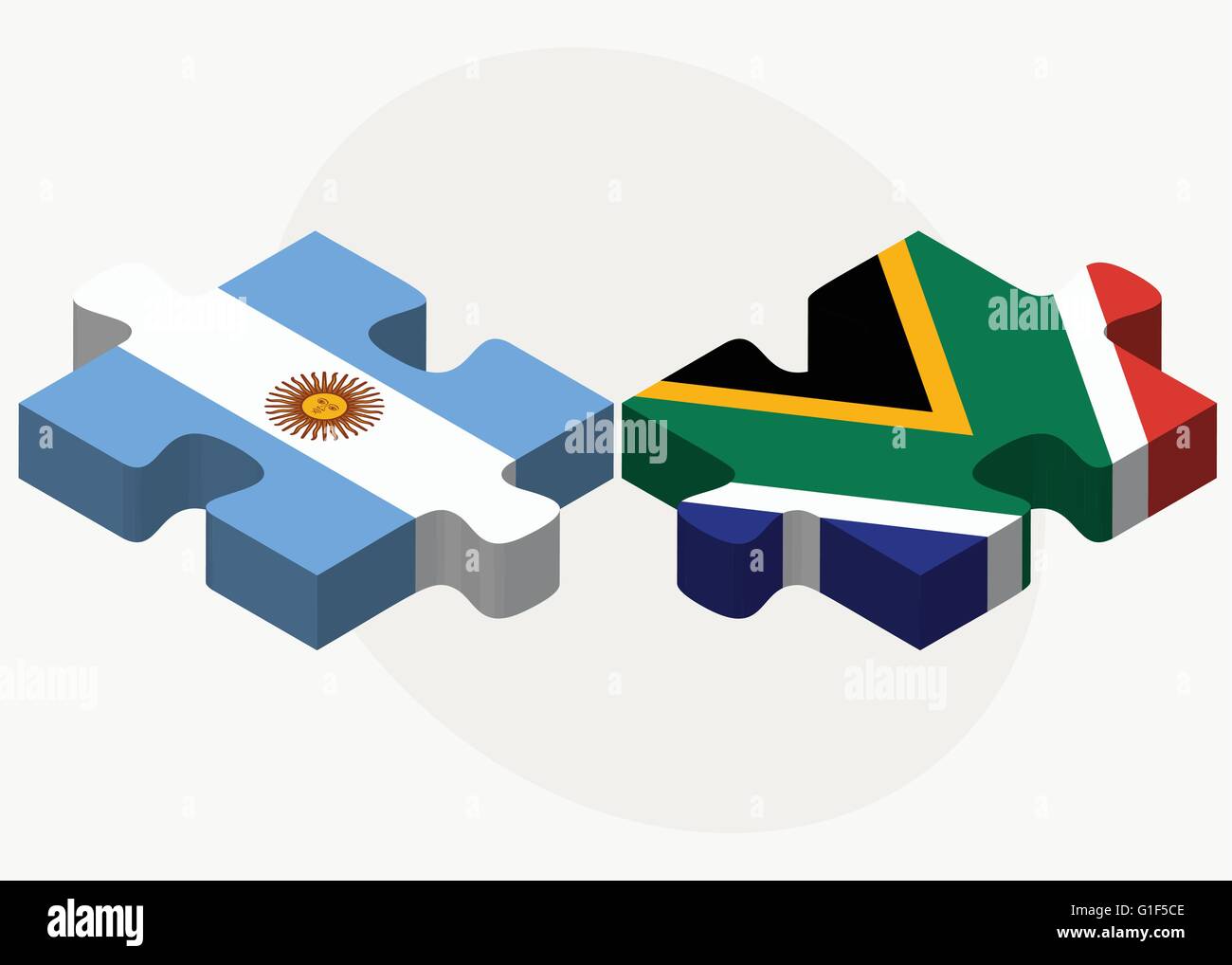 Vector Image - Argentina and South Africa Flags in puzzle isolated on ...