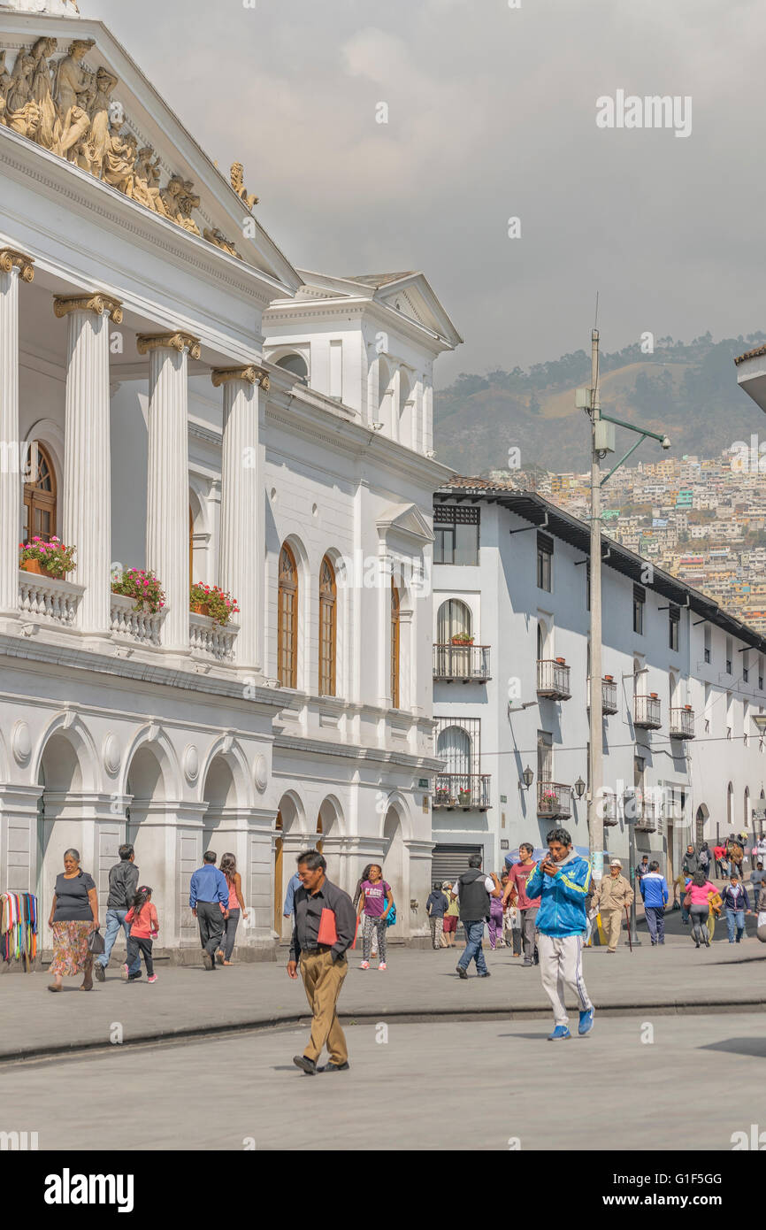 QUITO, ECUADOR, OCTOBER 2015 Traditional urban square at the