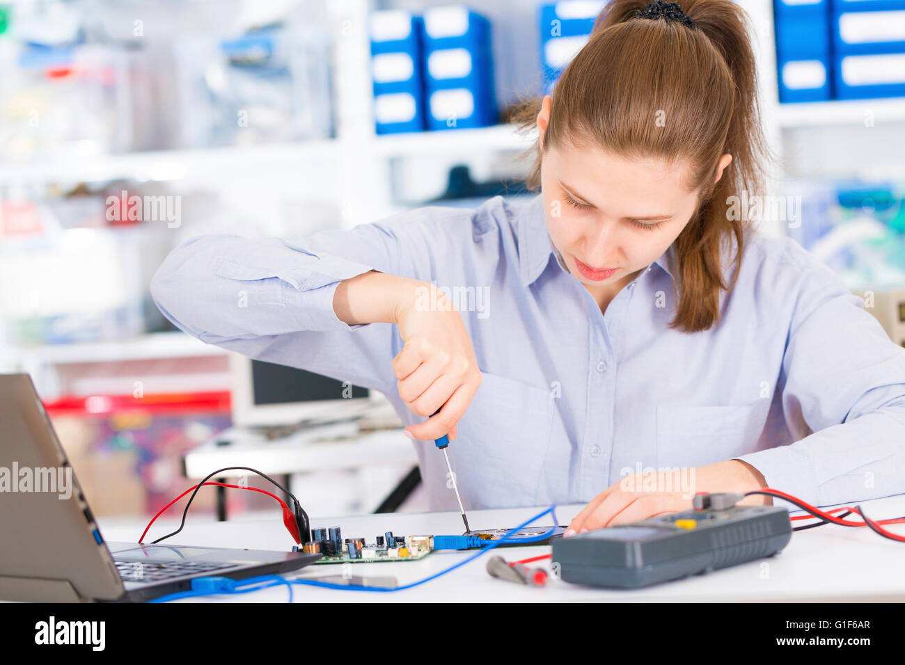 Electrical engineer testing circuit hi-res stock photography and images ...