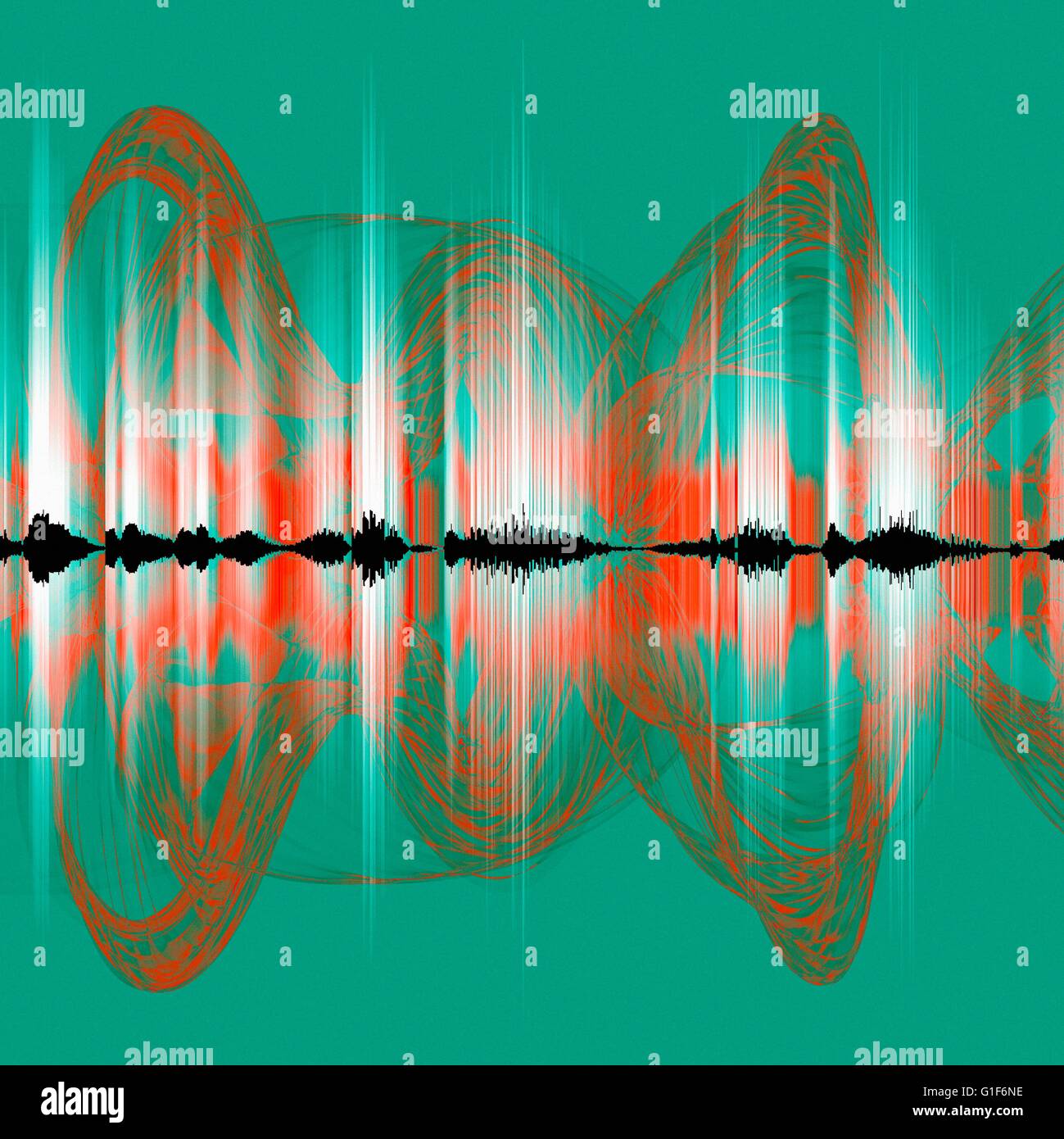 Abstract sound waves, illustration. Stock Photo