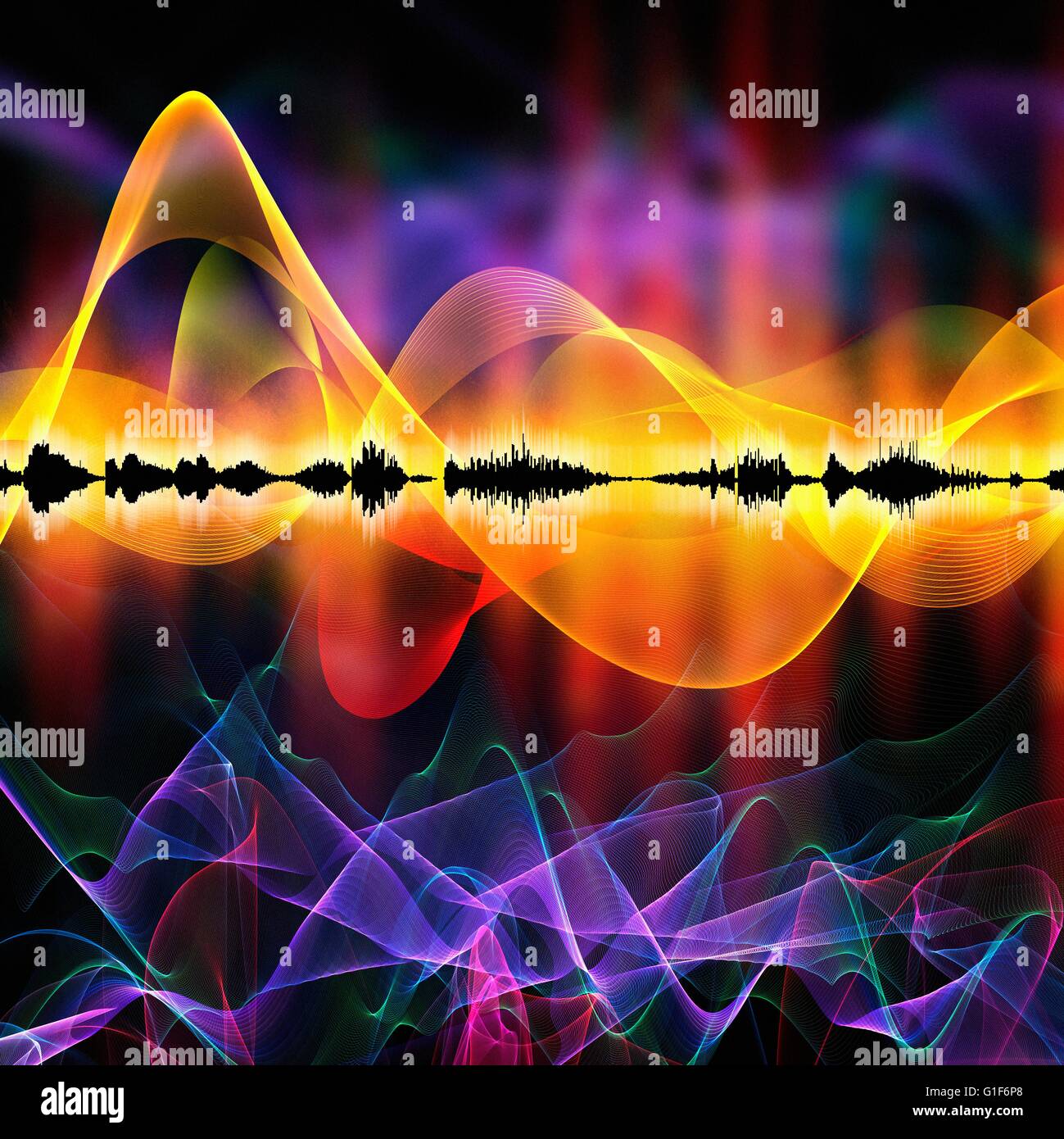 Abstract sound waves, illustration Stock Photo Alamy