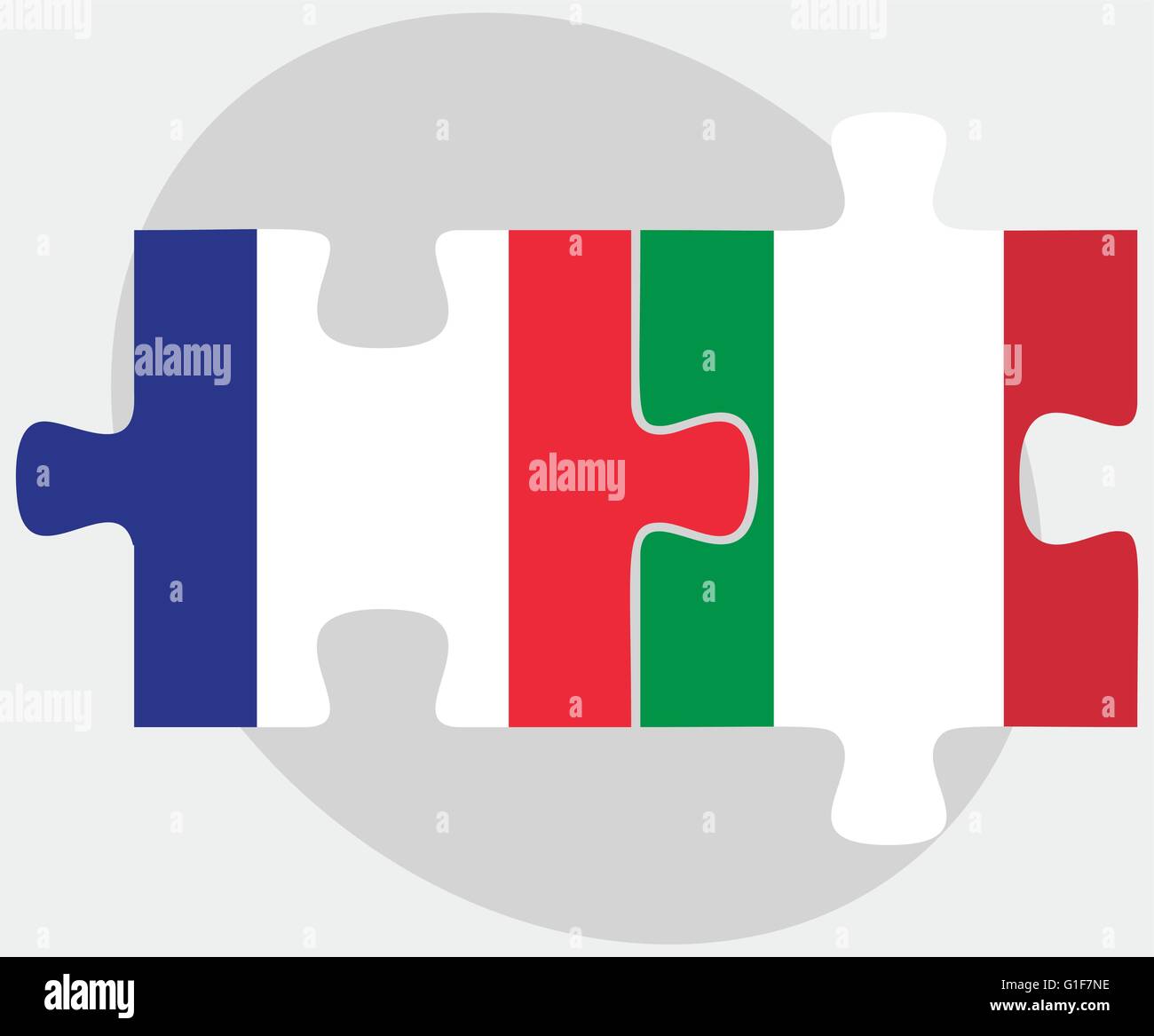 Vector Image - France and Italy Flags in puzzle isolated on white ...