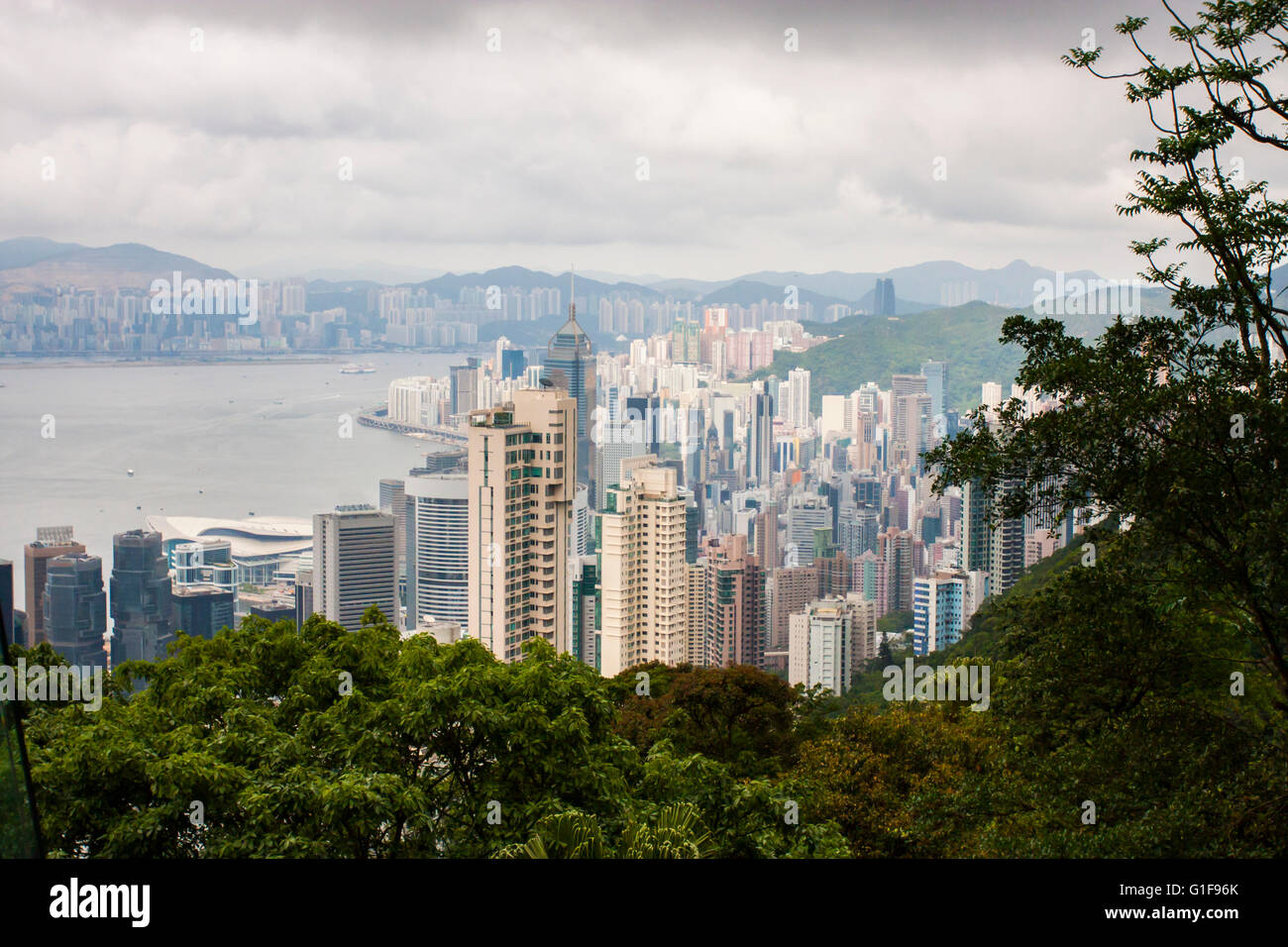Skyline of Hong Kong seen from Victoria Peak Stock Photo - Alamy