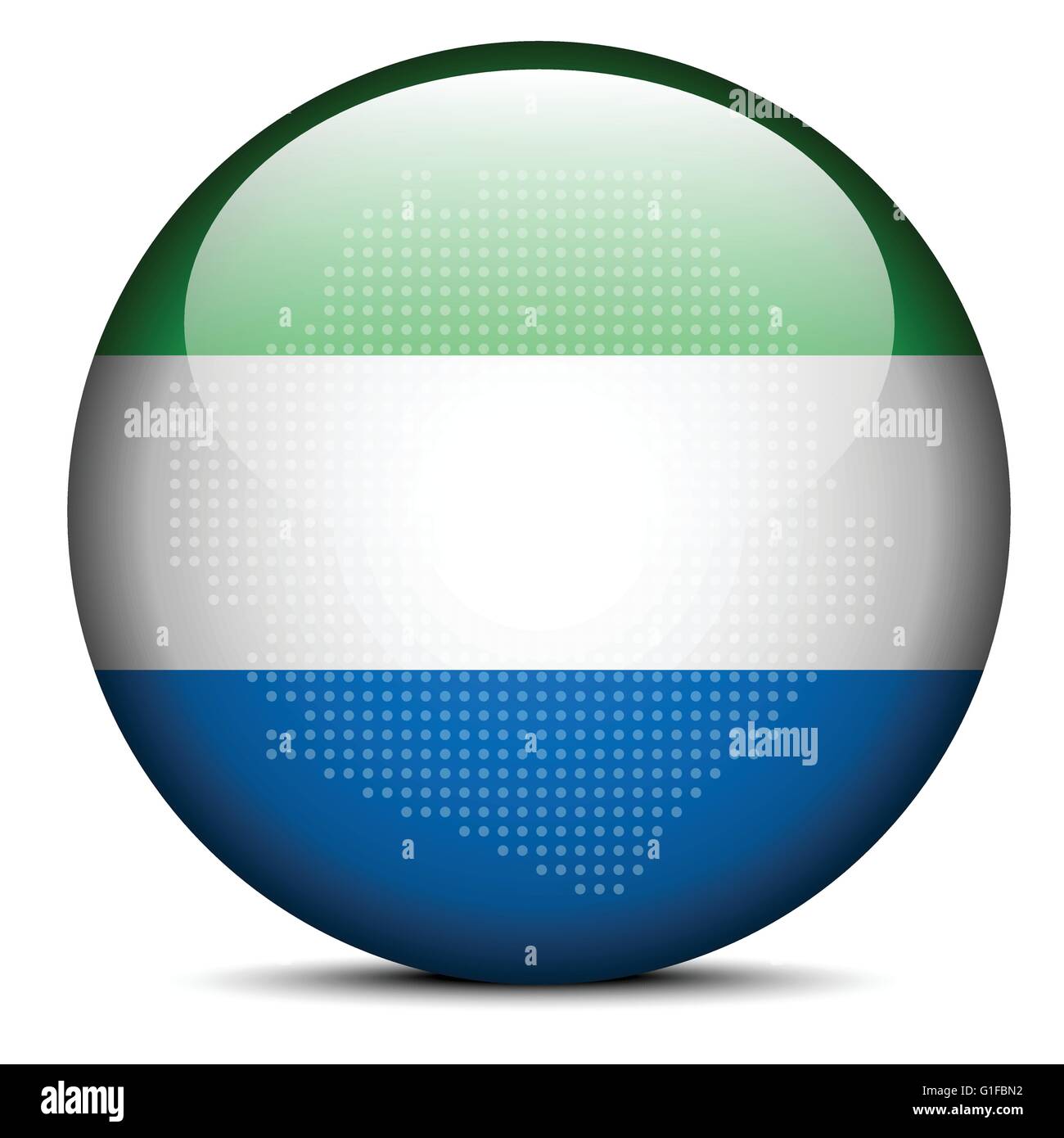 Vector Image - Map with Dot Pattern on flag button of Republic of ...