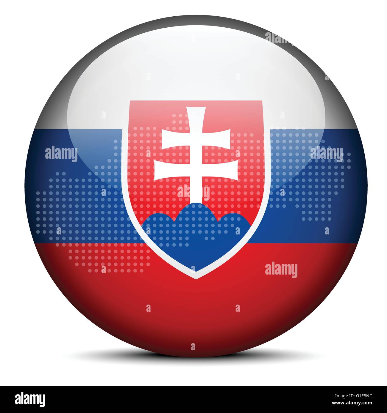 Vector Image - Map with Dot Pattern on flag button of Slovak Republic ...