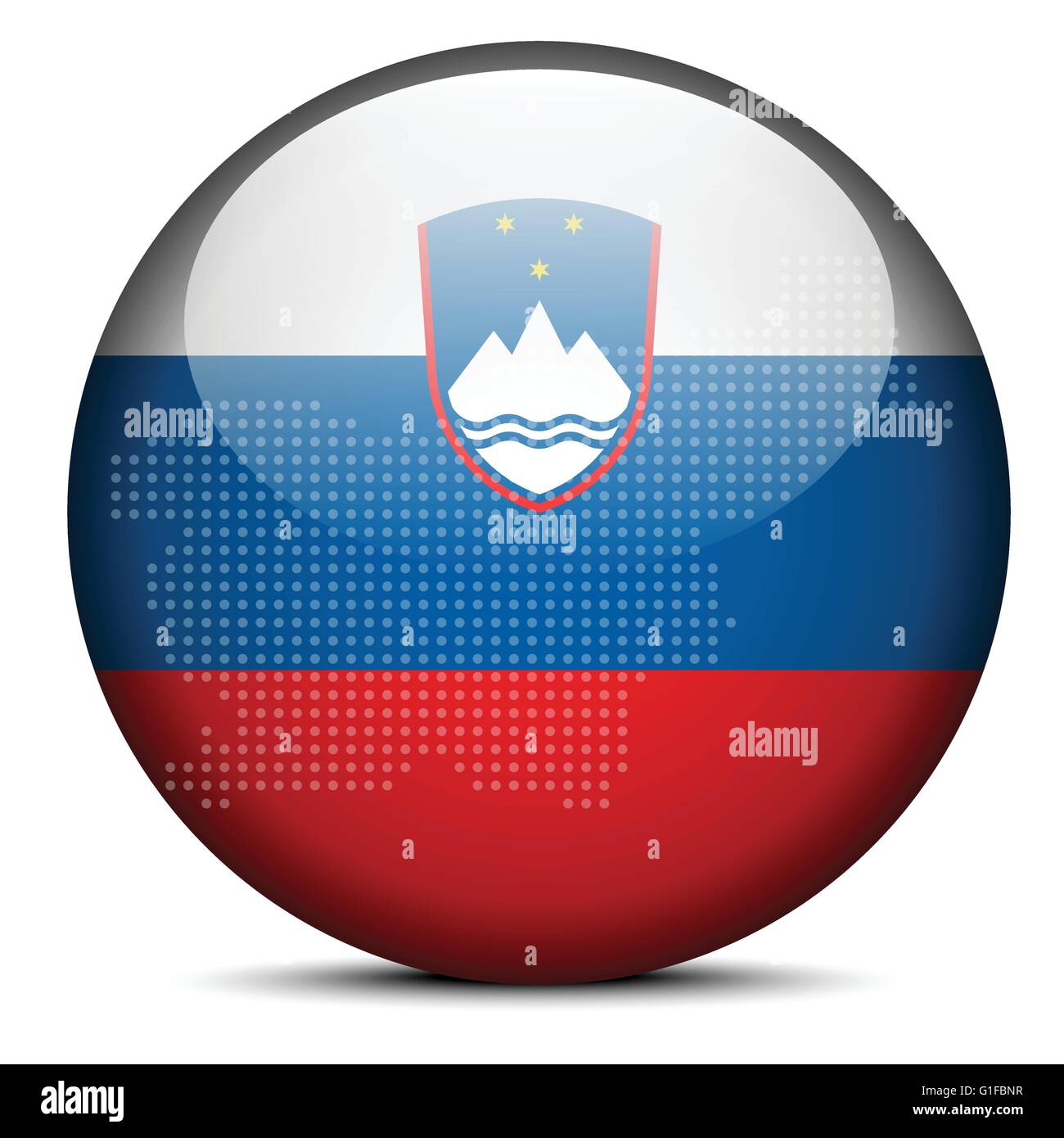 Vector Image - Map with Dot Pattern on flag button of Republic of ...