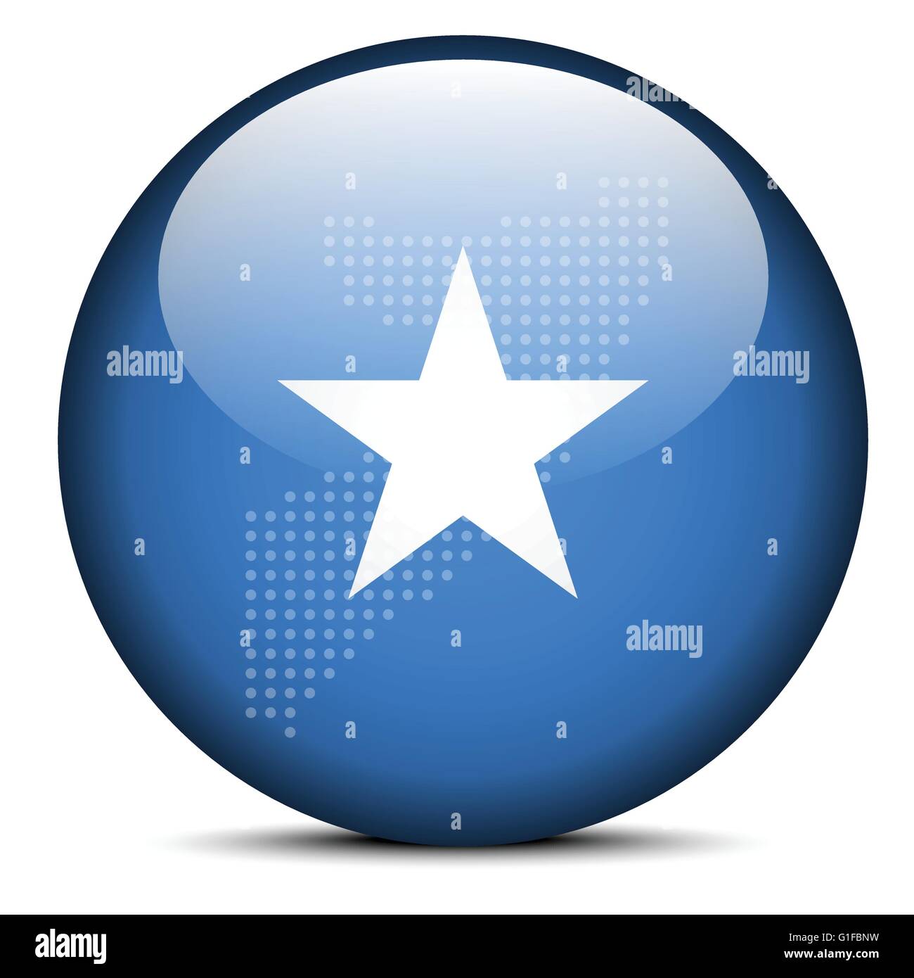 Vector Image - Map with Dot Pattern on flag button of Somali Republic ...
