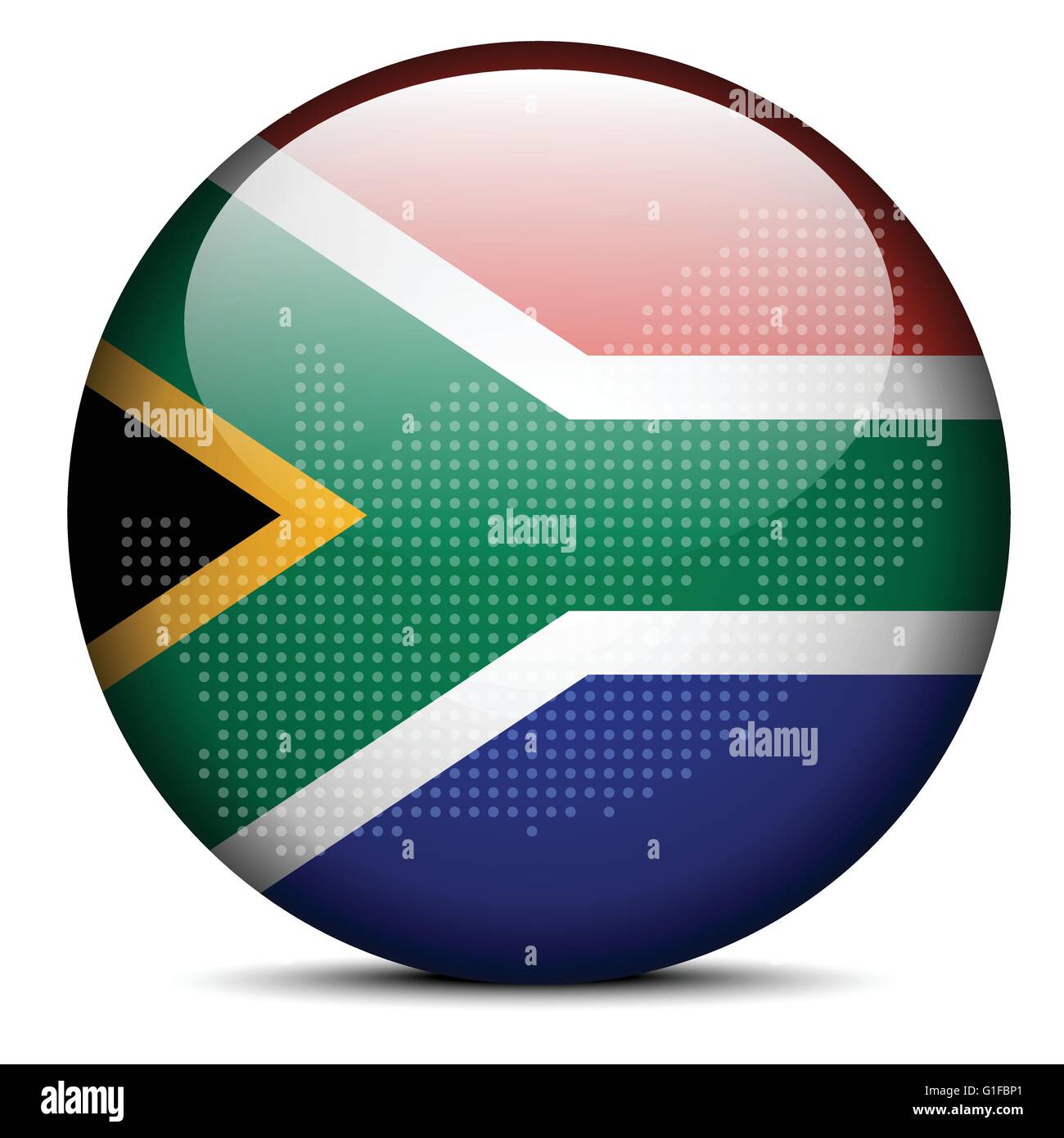 Vector Image - Map with Dot Pattern on flag button of Republic of South ...