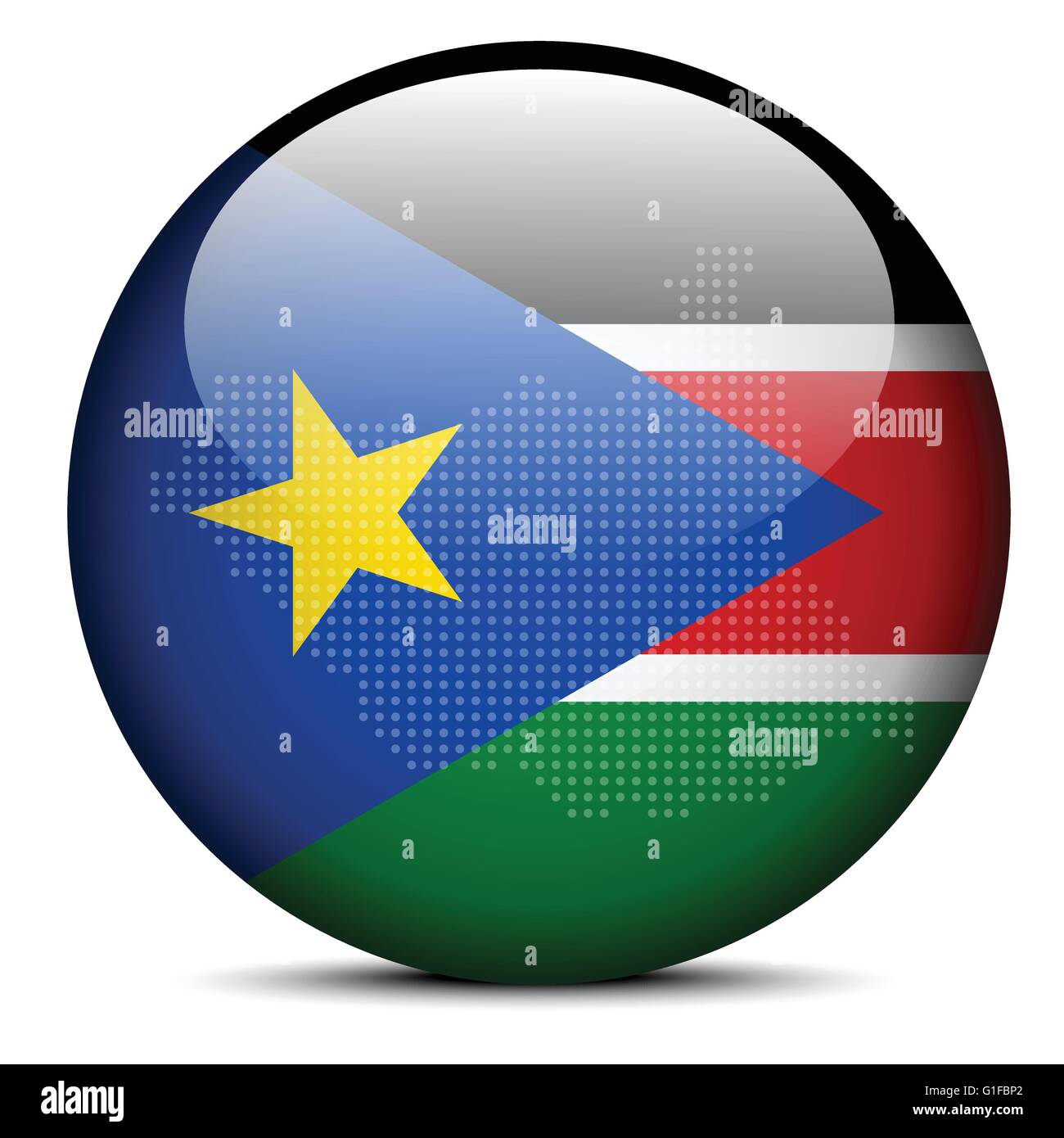 Vector Image - Map with Dot Pattern on flag button of Republic of South ...
