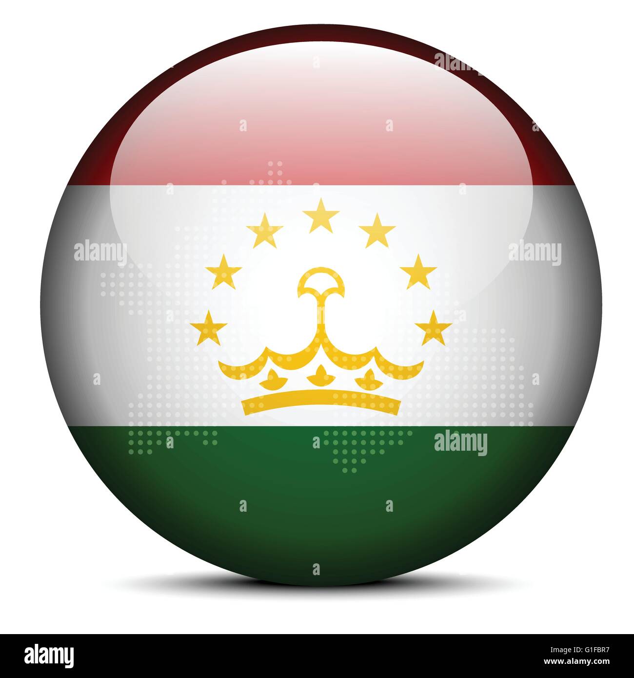 Vector Image - Map with Dot Pattern on flag button of Republic of ...