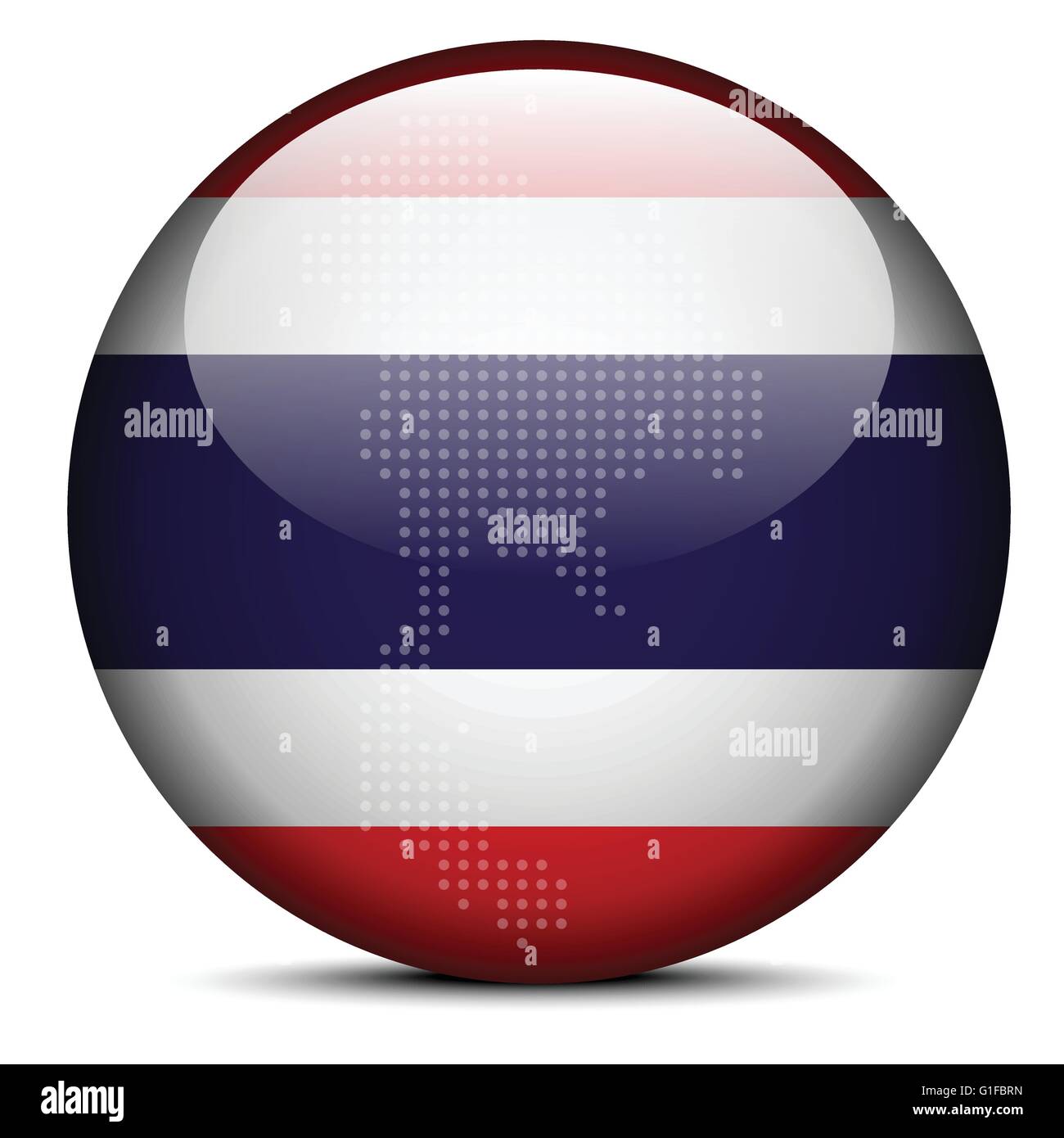 Vector Image - Map with Dot Pattern on flag button of Kingdom of ...