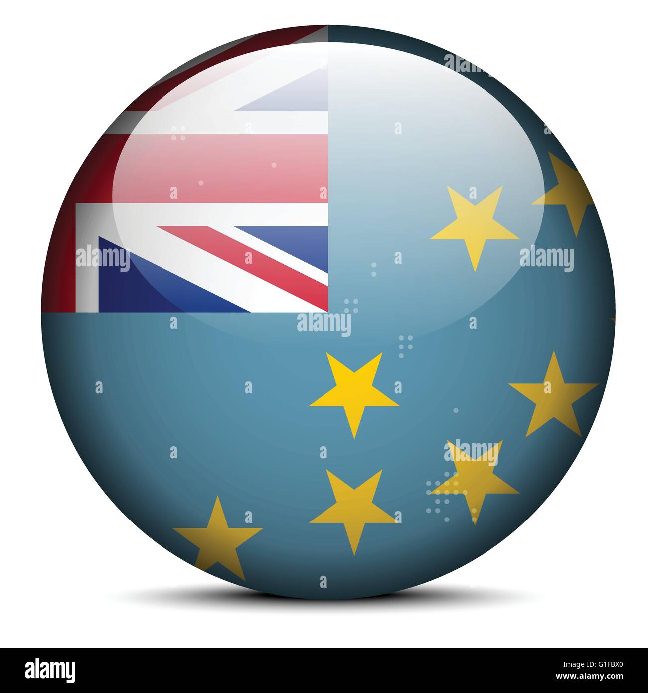 Vector Image - Map with Dot Pattern on flag button of Tuvalu Stock ...