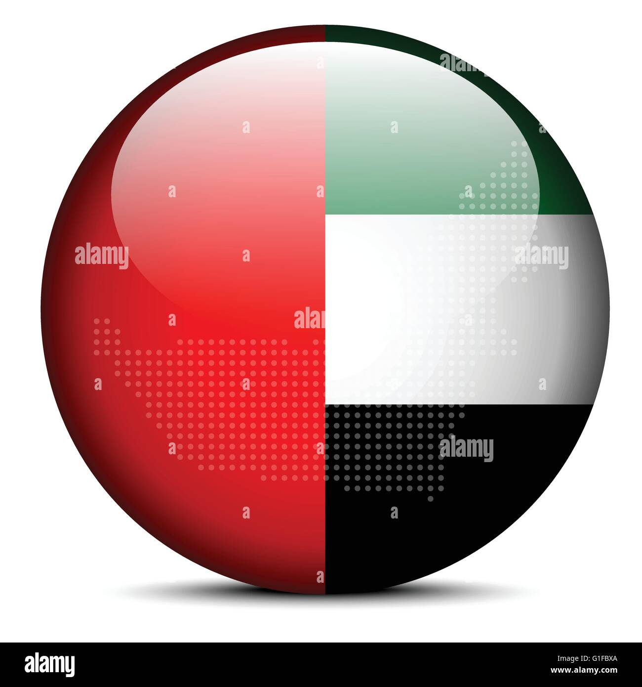 Vector Image - Map with Dot Pattern on flag button of United Arab ...