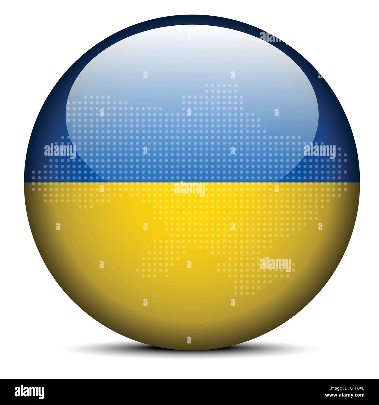 Vector Image - Map with Dot Pattern on flag button of Ukraine Stock ...