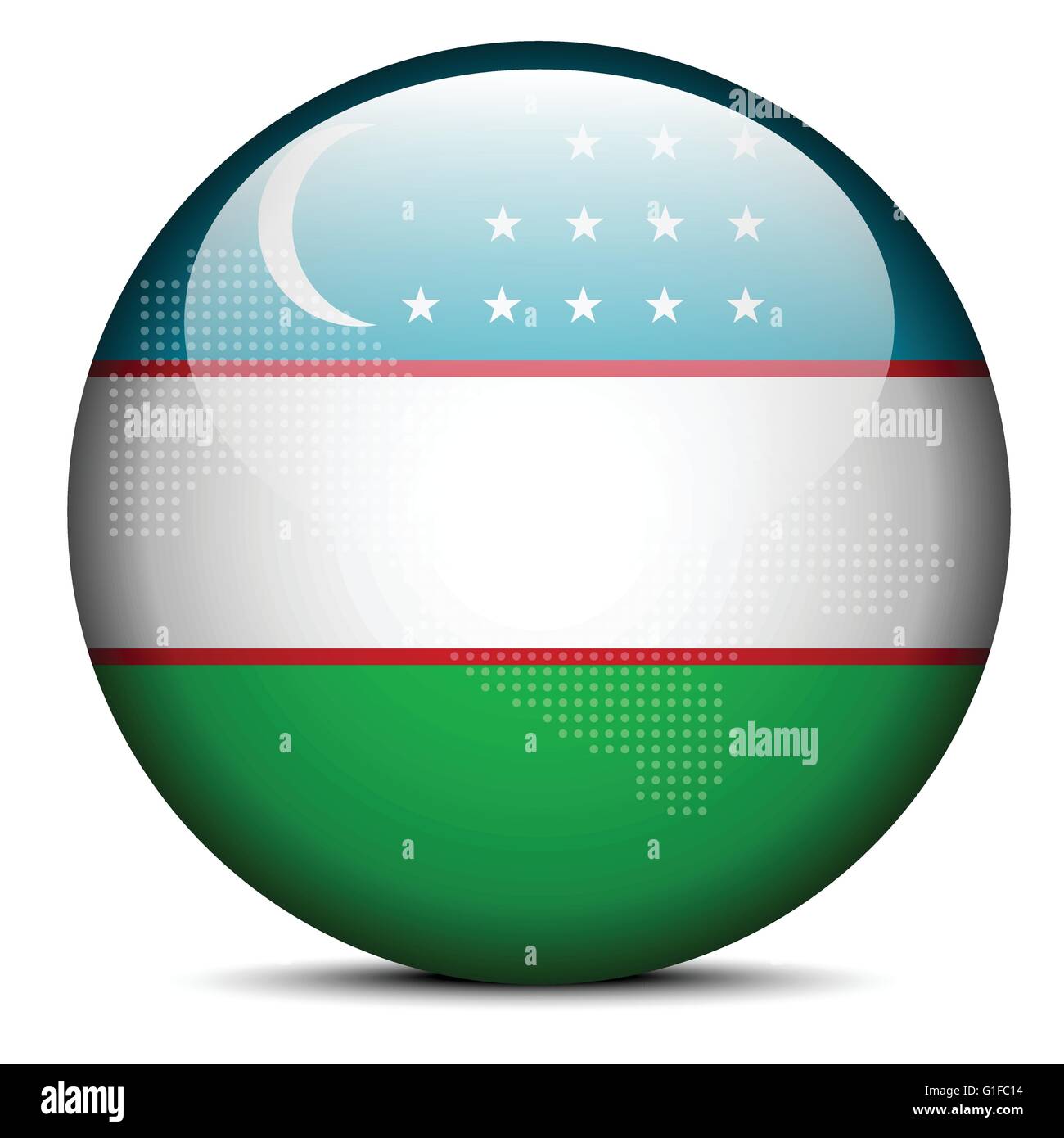Vector Image - Map with Dot Pattern on flag button of Republic of ...