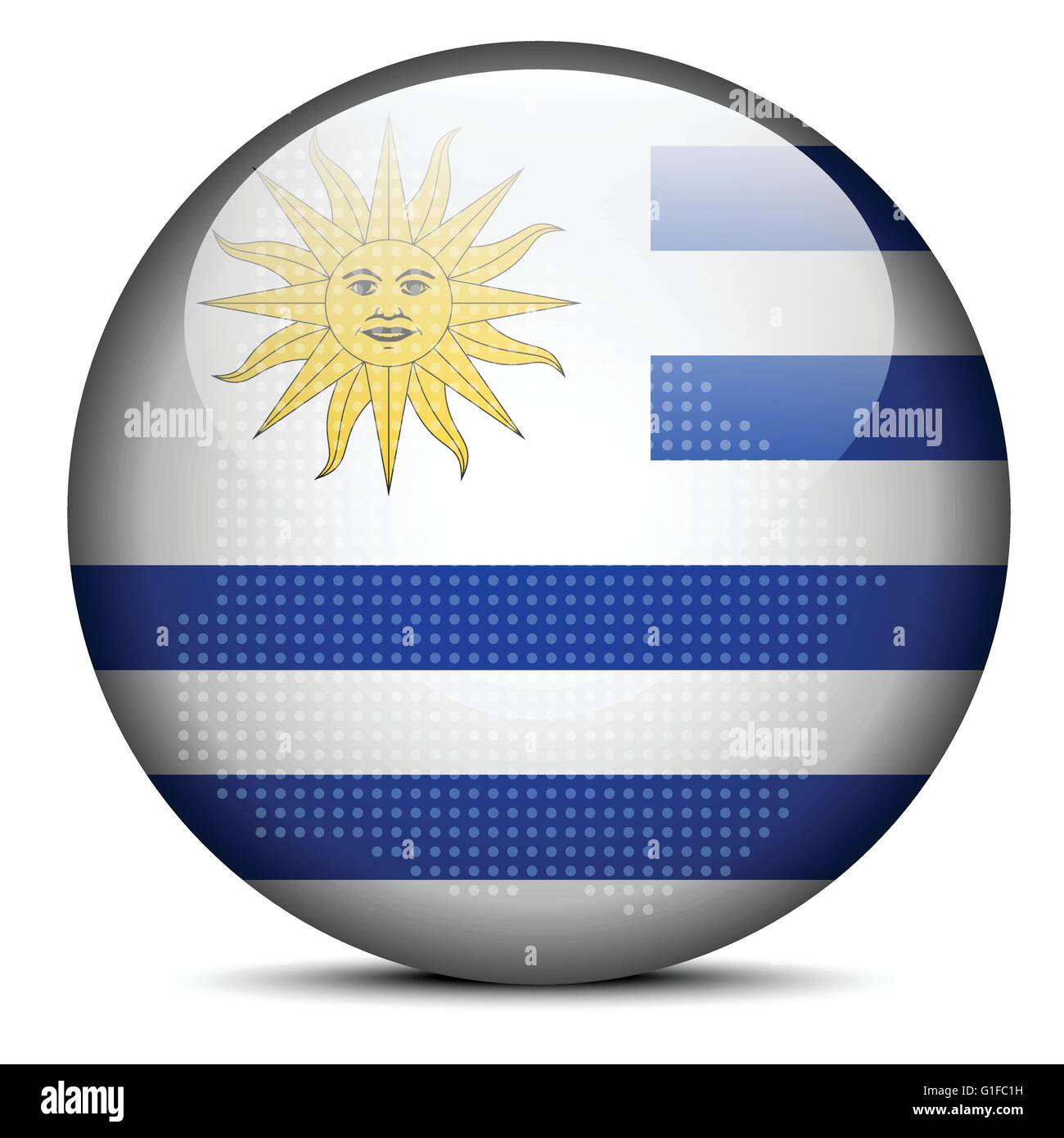 Vector Image - Map with Dot Pattern on flag button of Eastern Republic ...